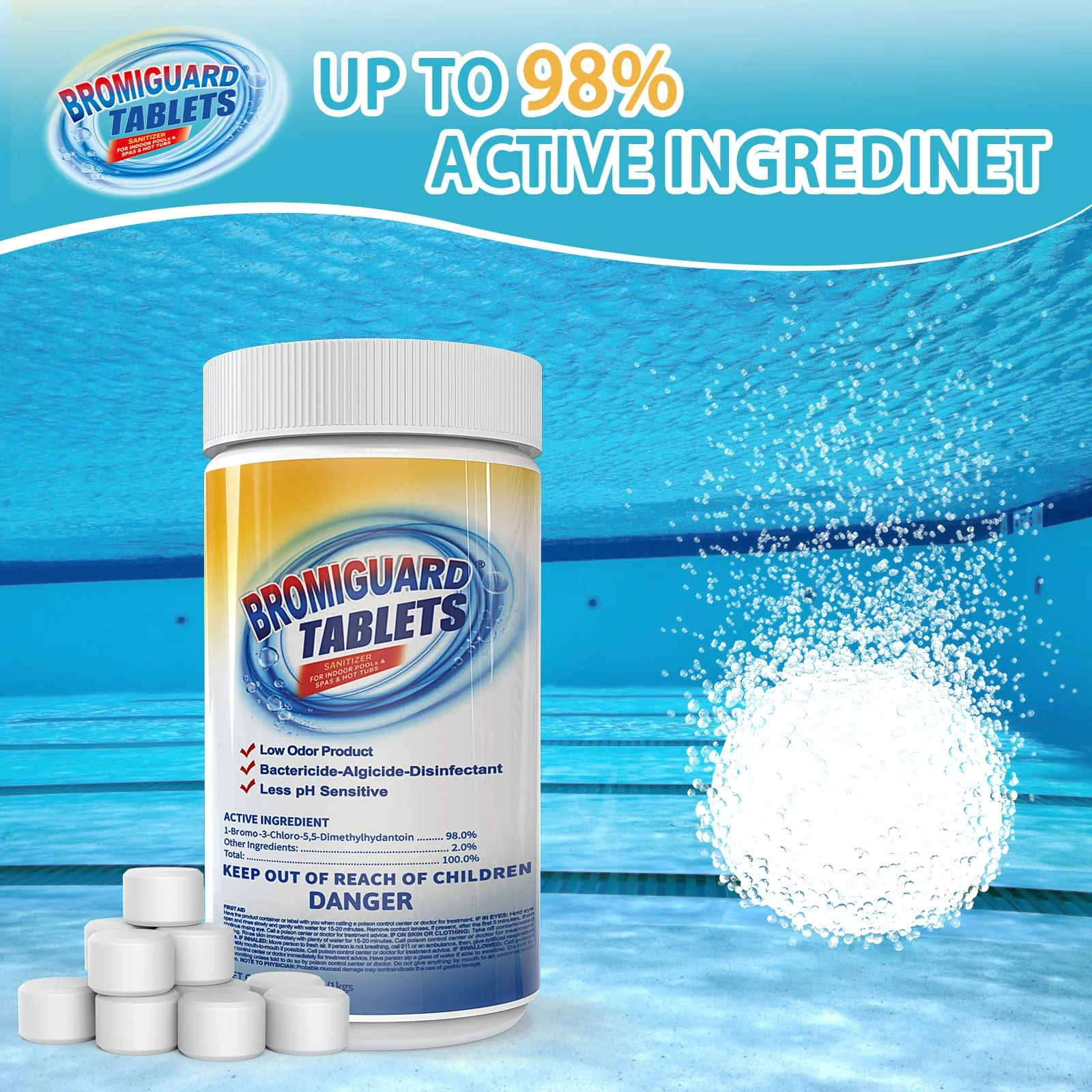 Bromine Tablets for SPA Hot Tub 1 inch Tabs Brominating Tablets Booster Soft Water Feel No Chlorine Odor Chemical Sanitizer - Image 7