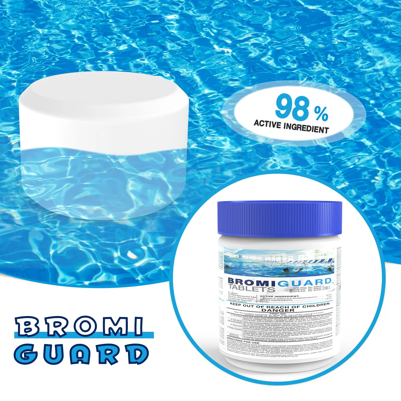 Bromine Tablets for SPA Hot Tub 1lb 50LB Tabs Brominating Tablets Booster Eliminates Bacteria Algae Soft Water Feel No Chlorine Odor Chemical Sanitizer Chlorine Alternative (1 LB) - Image 6