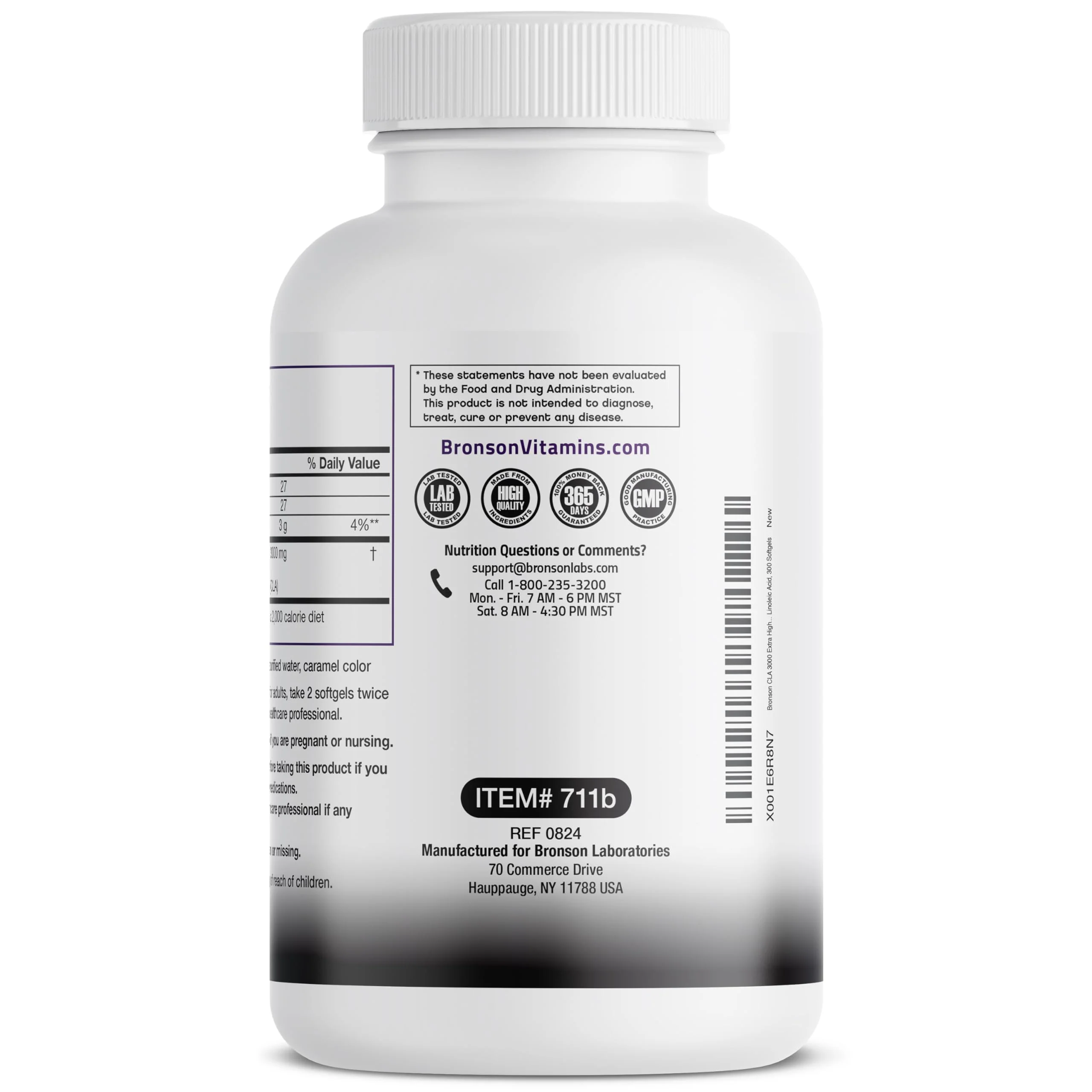 Bronson CLA 3000 Extra High Potency Supports Healthy Weight Management Lean Muscle Mass Non-Stimulating Conjugated Linoleic Acid 300 Softgels - Image 7