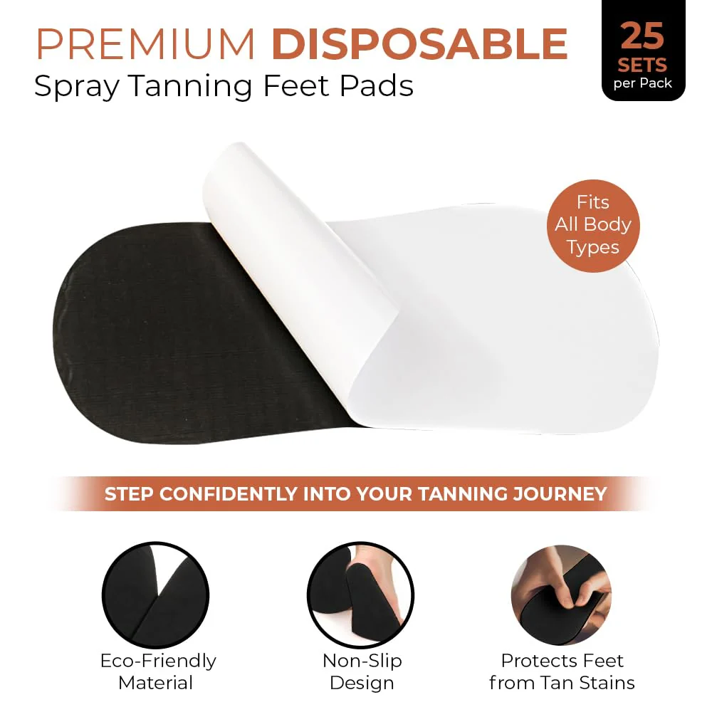 Bronze Tan Sticky Pads for Feet – 25 Pairs, Disposable & Hygienic Non-Slip Pads – Eco-Friendly Tanning Foot Protectors for Sunless or Self-Tanning at Home or Salon - Image 7