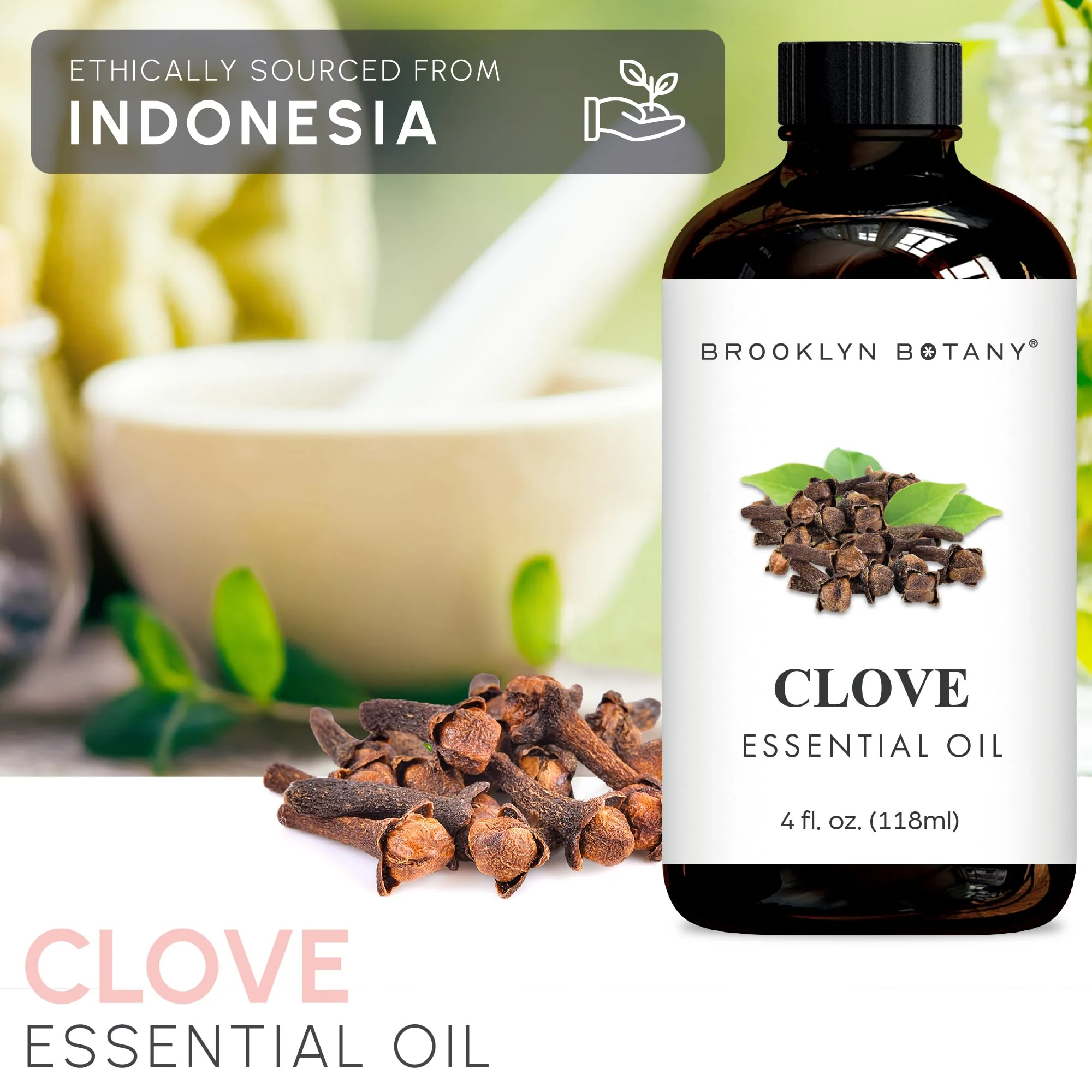 Brooklyn Botany Clove Essential Oil - Huge 4 Fl Oz - 100% Pure and Natural - Premium Grade with Dropper - for Aromatherapy and Diffuser - Image 2