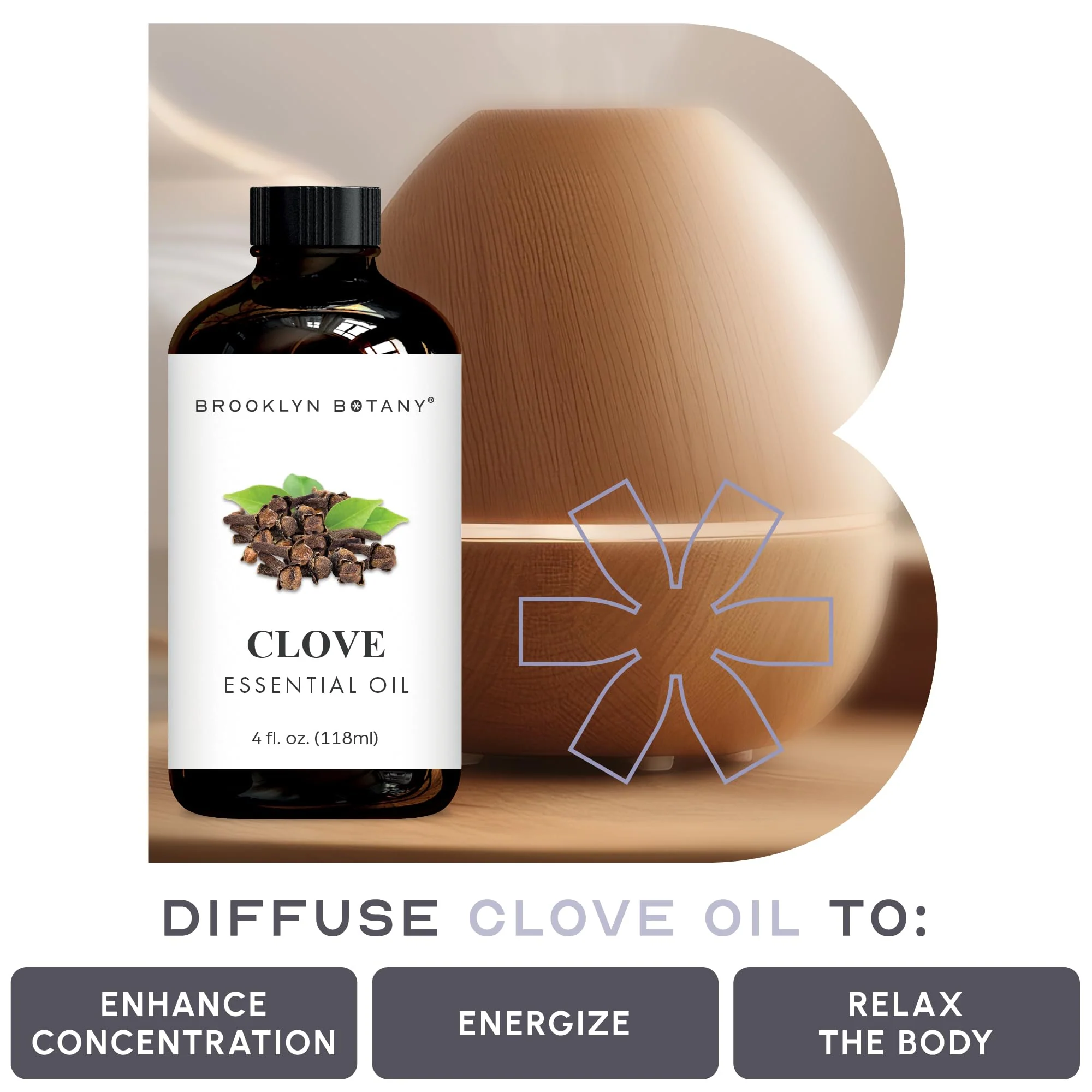 Brooklyn Botany Clove Essential Oil - Huge 4 Fl Oz - 100% Pure and Natural - Premium Grade with Dropper - for Aromatherapy and Diffuser - Image 3