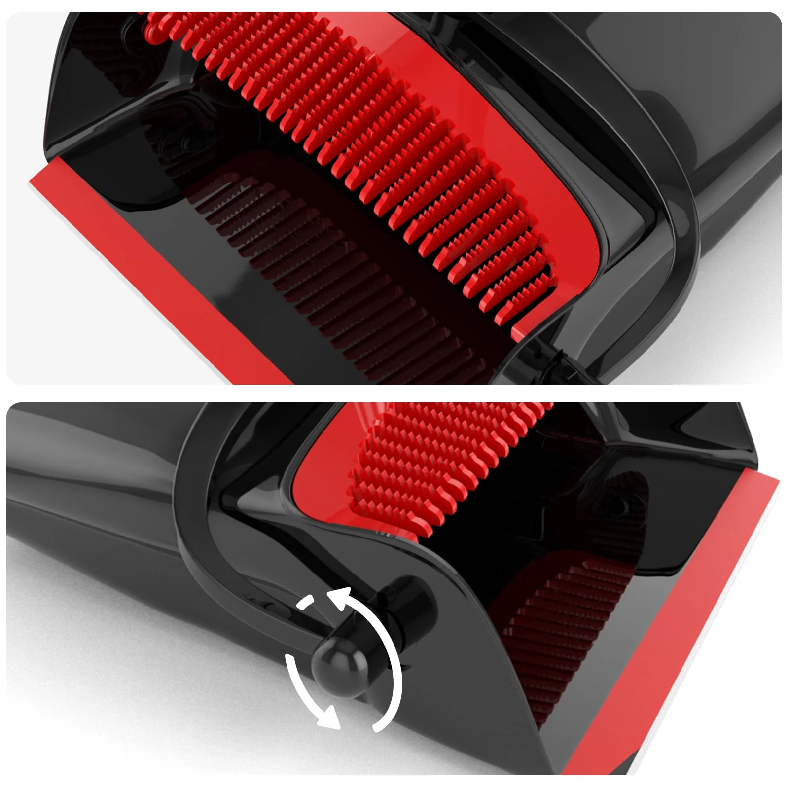 Broom with Dustpan Combo Set 54" Long Handle Adjustable Length Stainless Steel Broomstick Standing Dust Pan and Broom Set for Office Home Kitchen Lobby Floor Cleaning (Red and Black) - Image 7