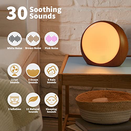 Brown Noise Sound Machine White Noise Machine with 12 Color Night Lights 30 Soothing Sounds Auto-Off Timer Calming Sleep Machine with Memory Function for Baby Kids Adult for Office Privacy - Image 7