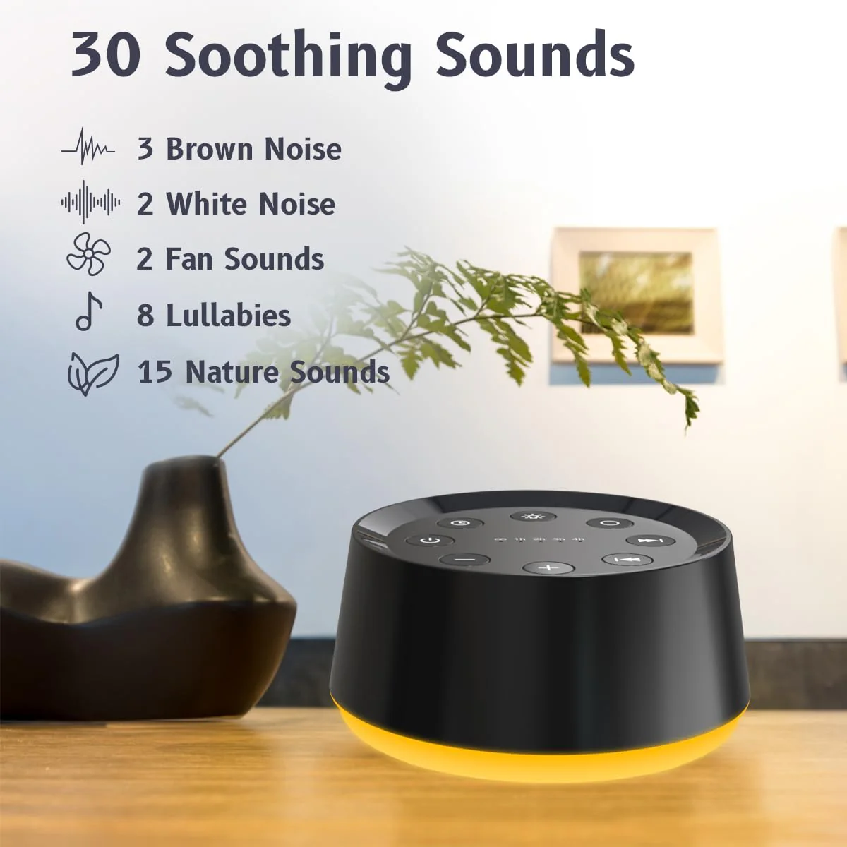Brown Noise Sound Machine with 30 Soothing Sounds 12 Colors Night Light White Noise Machine for Adults Baby Kids Sleep Machines Memory Function 36 Volume Levels 5 Timers for Home Office Travel - Image 2