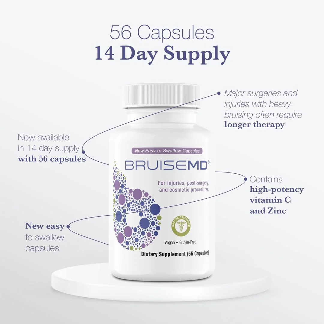 BruiseMD Bromelain 500mg 2,400GDU/g Supplement with Zinc and Vitamin C for Swelling, Inflammation, and Discoloration, Easy to Swallow Capsules (14-Day Supply) - Advanced Formula - Image 4