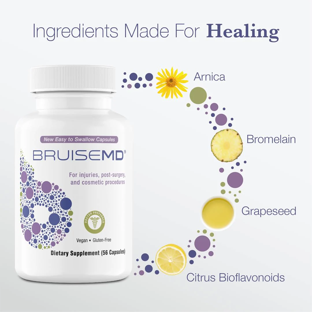 BruiseMD Bromelain 500mg 2,400GDU/g Supplement with Zinc and Vitamin C for Swelling, Inflammation, and Discoloration, Easy to Swallow Capsules (14-Day Supply) - Advanced Formula - Image 5