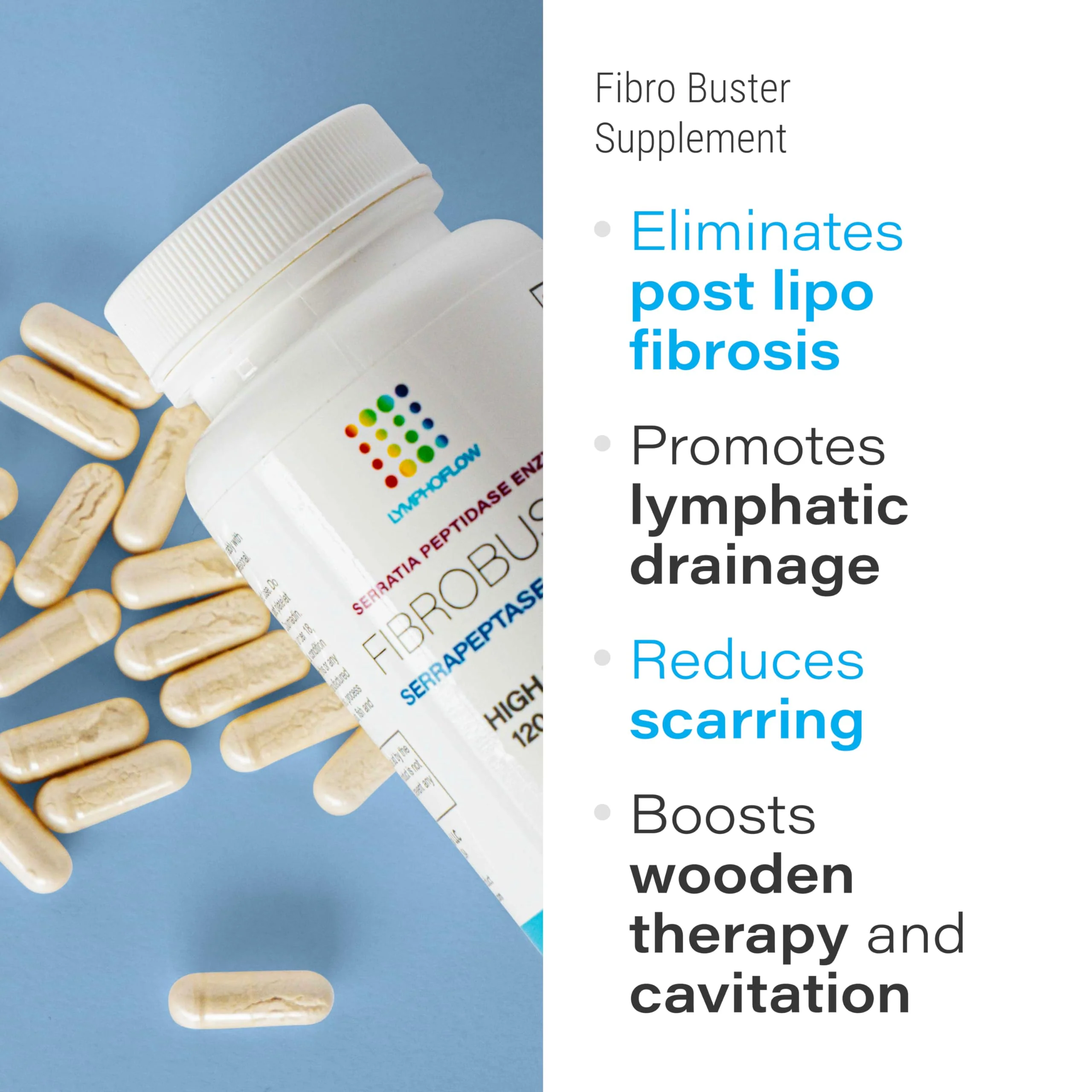 Bruizex FibroBuster Serrapeptase Proteolytic Enzymes 120,000 SPU I Fibrosis Care, Scar & Keloid Removal Supplement After 360 lipo, BBL, Liposuction, Tummy Tuck I Recovery & Immune Support I 60 caps - Image 6