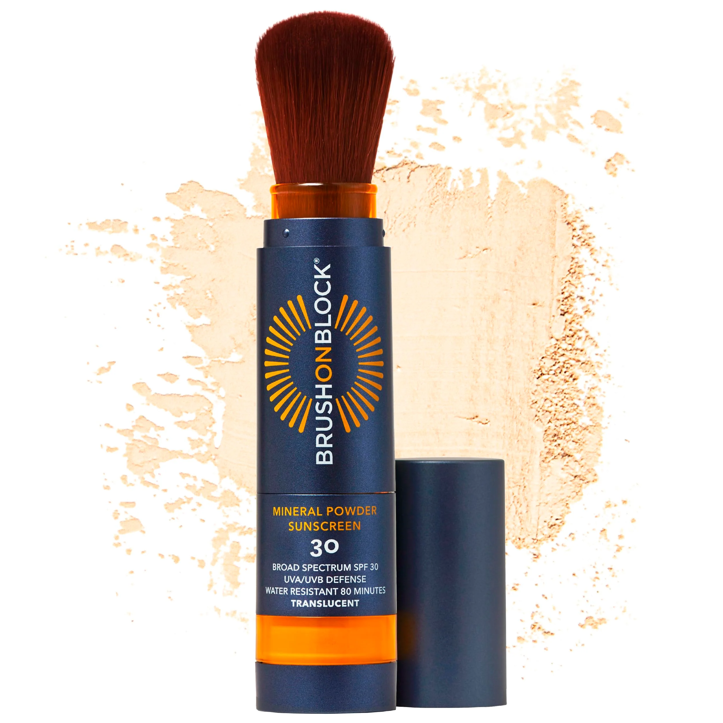 Brush On Block SPF 30 Mineral Powder Sunscreen New Formula, With Niacinamide, Hyaluronic Acid, & Vitamin C, Broad Spectrum, Water Resistant, Translucent, For All Skin Types, Reef Friendly, Mfg in USA - Image 2