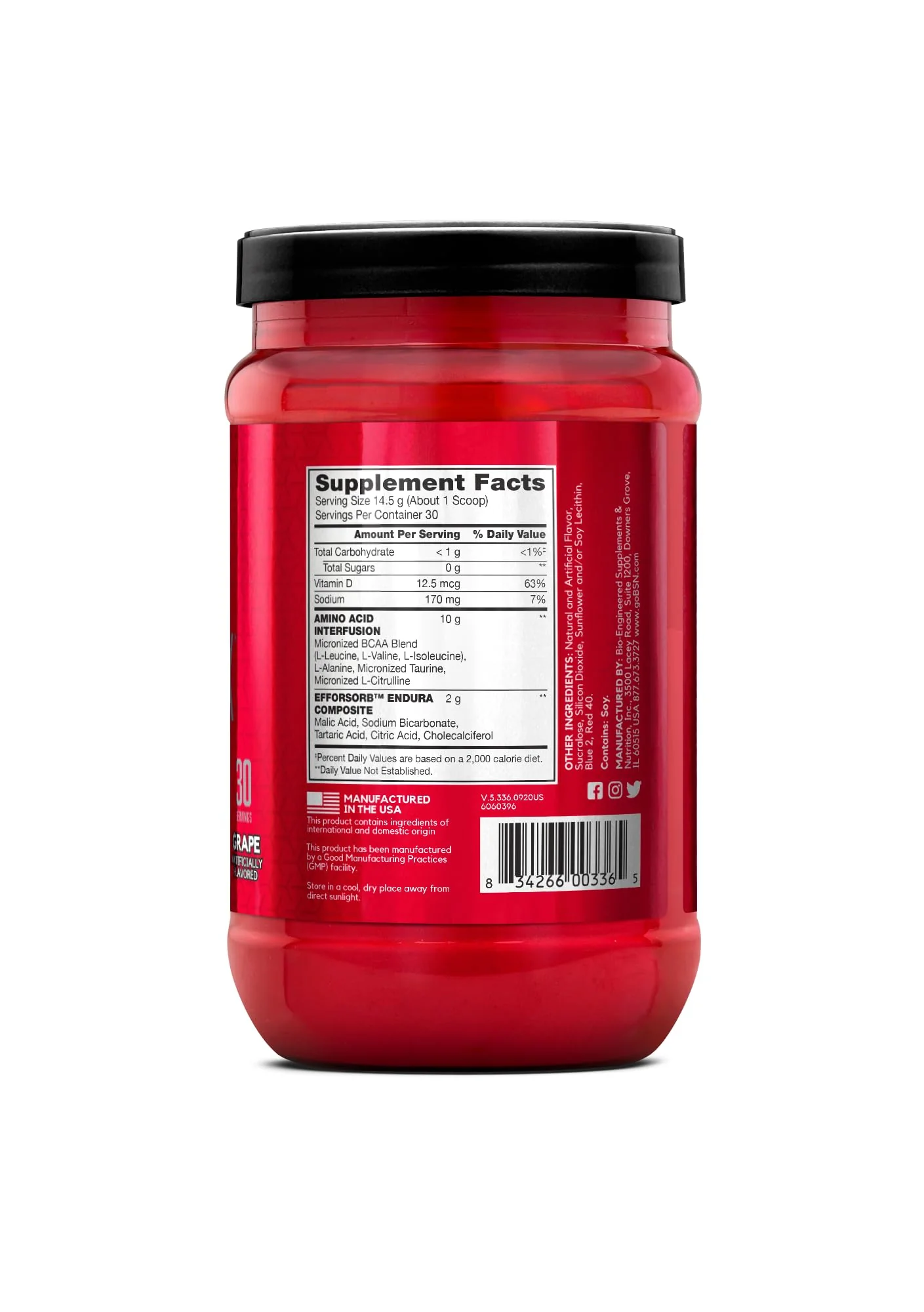 BSN Amino X Muscle Recovery & Endurance Powder with BCAAs, 10 Grams of Amino Acids, Keto Friendly, Caffeine-Free, Support Endurance, Zero Sugar, Grape, 30 servings, 15.34 Ounce (Packaging May Vary) - Image 9