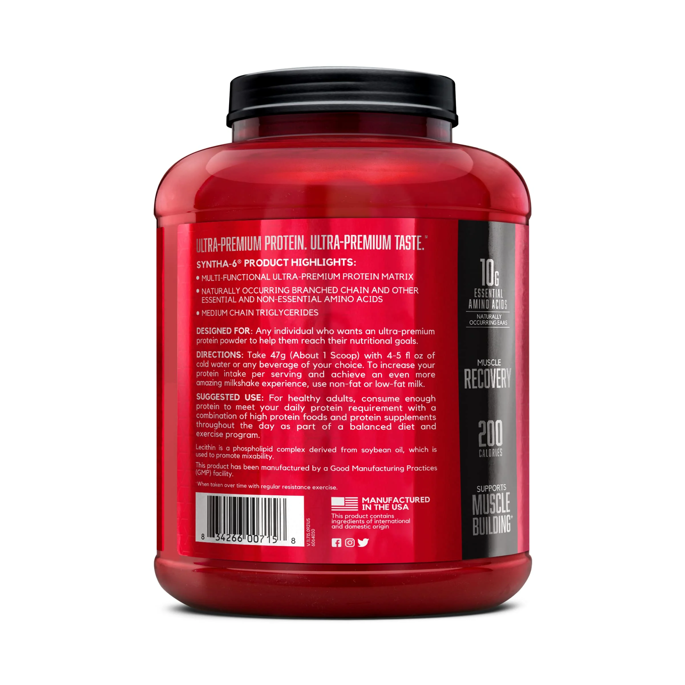 BSN SYNTHA-6 Whey Protein Powder with Micellar Casein, Milk Isolate, Strawberry Milkshake, 48 Servings (Packaging May Vary) - Image 8