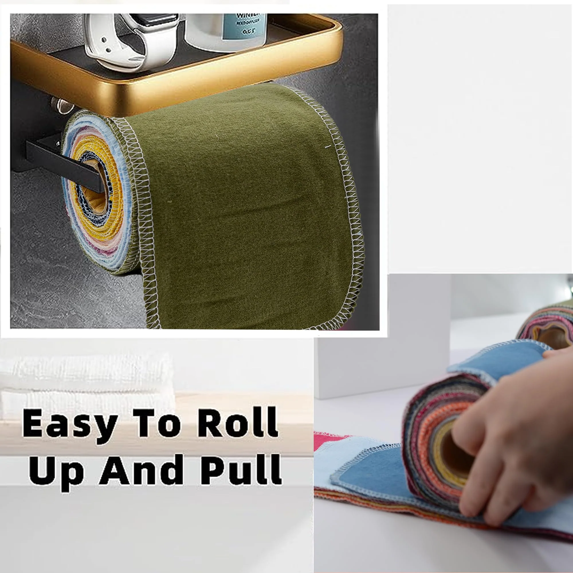 Bsofter Reusable Toilet Paper Rolls – 28 Pcs Reusable Washable Bidet Wipes,Cloth Bidet Towels,Toilet Tissue Camper RV Toilet Paper,Paperless Tp Reusable Baby Wipes Alternative - Image 5