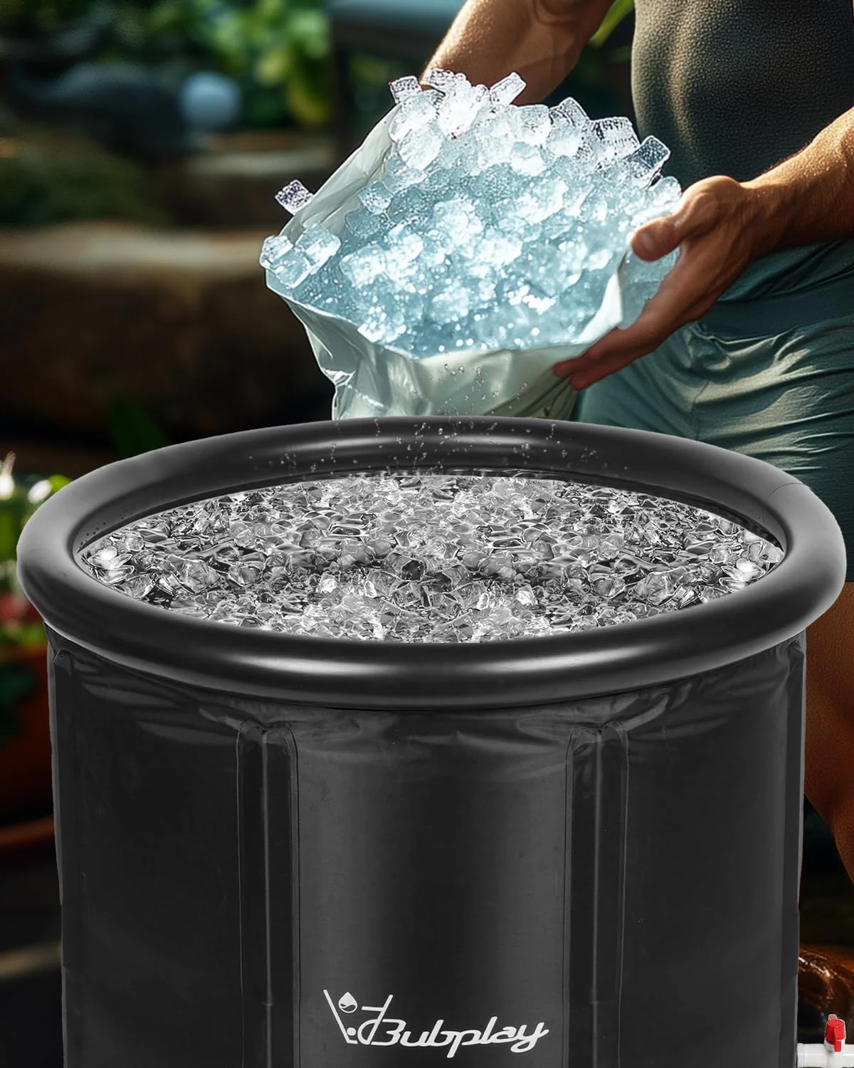Bubplay Ice Bath Cold Plunge Tub with Cover for Indoor Outdoor for Recovery, Cold Water Therapy, Athletes & Adults -105 Gallons, Black, XL - Image 2