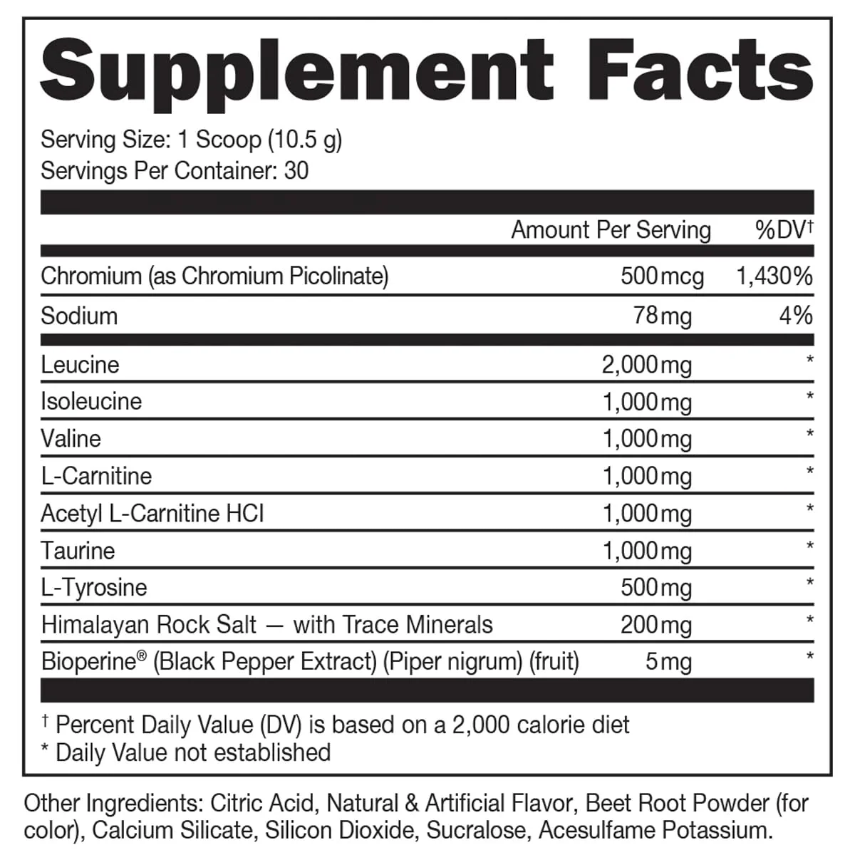 Bucked Up- BCAA RACKED™ Branch Chained Amino Acids | L-Carnitine, Acetyl L-Carnitine, GBB | Post Workout Recovery, Protein Synthesis, Lean Muscle BCAAs That You Can Feel! 30 Servings (Blood Raz) - Image 5