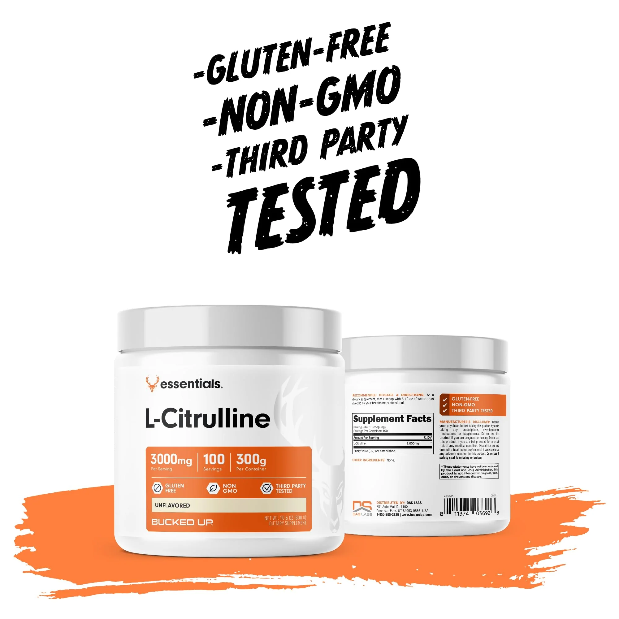 Bucked Up L-Citrulline 3000mg Powder, Essentials (100 Servings) - Image 2