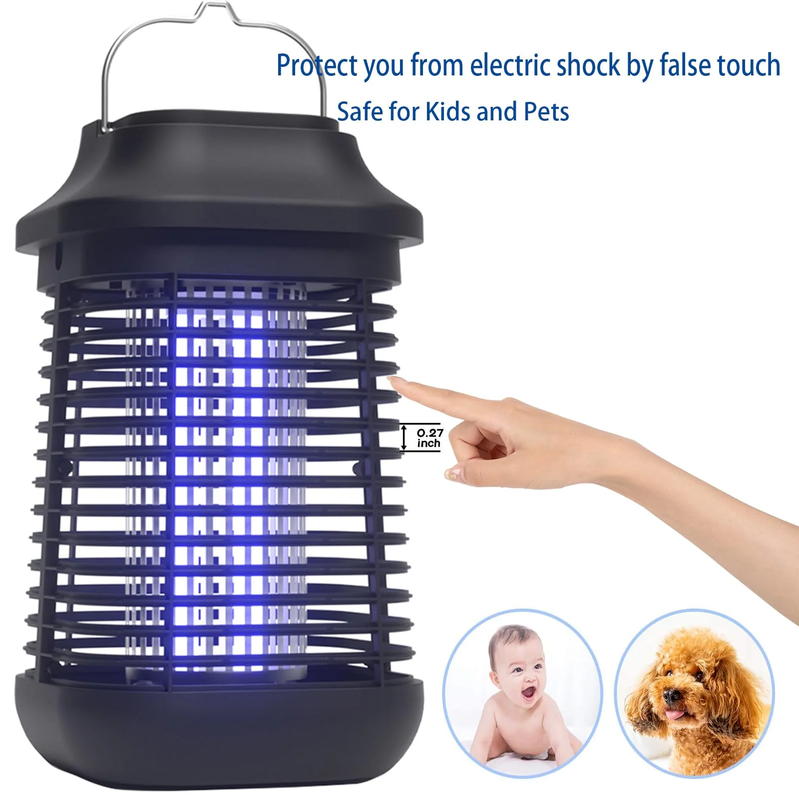 Bug Zapper for Outdoor and Indoor,3-Meter Power Cord with Switch Mosquito Zapper,Bug Zapper Outdoor for Home Backyard, Patio - Image 5
