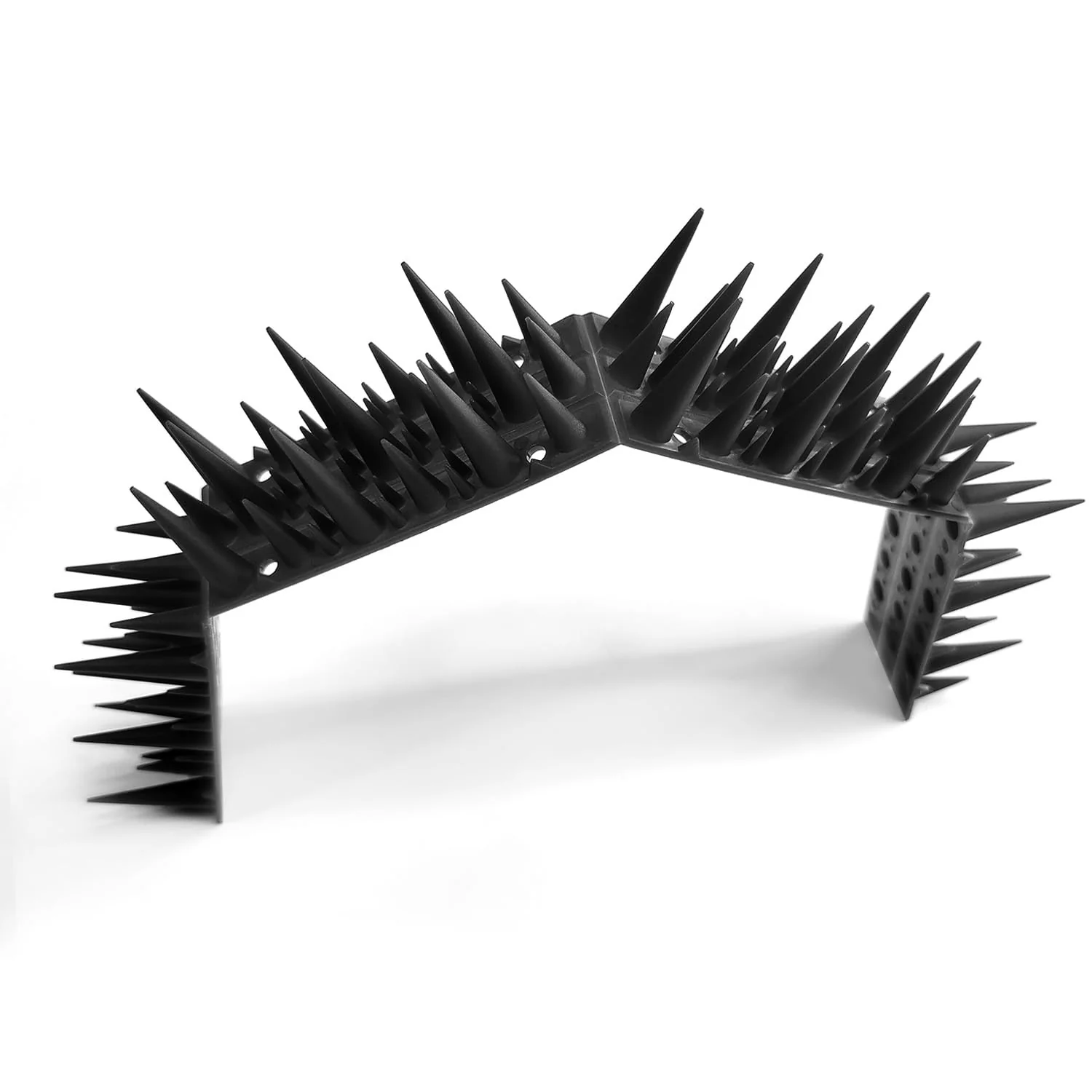 BUGG OFF - Bird & Rodent Spikes, Unique Spike Pattern effecitviely deteres Pesky Pigeons, Squirrels, Raccoons. Installs on Fences, Gates, Roofs, Walls and More! (15 Feet, Black Plastic) - Image 6