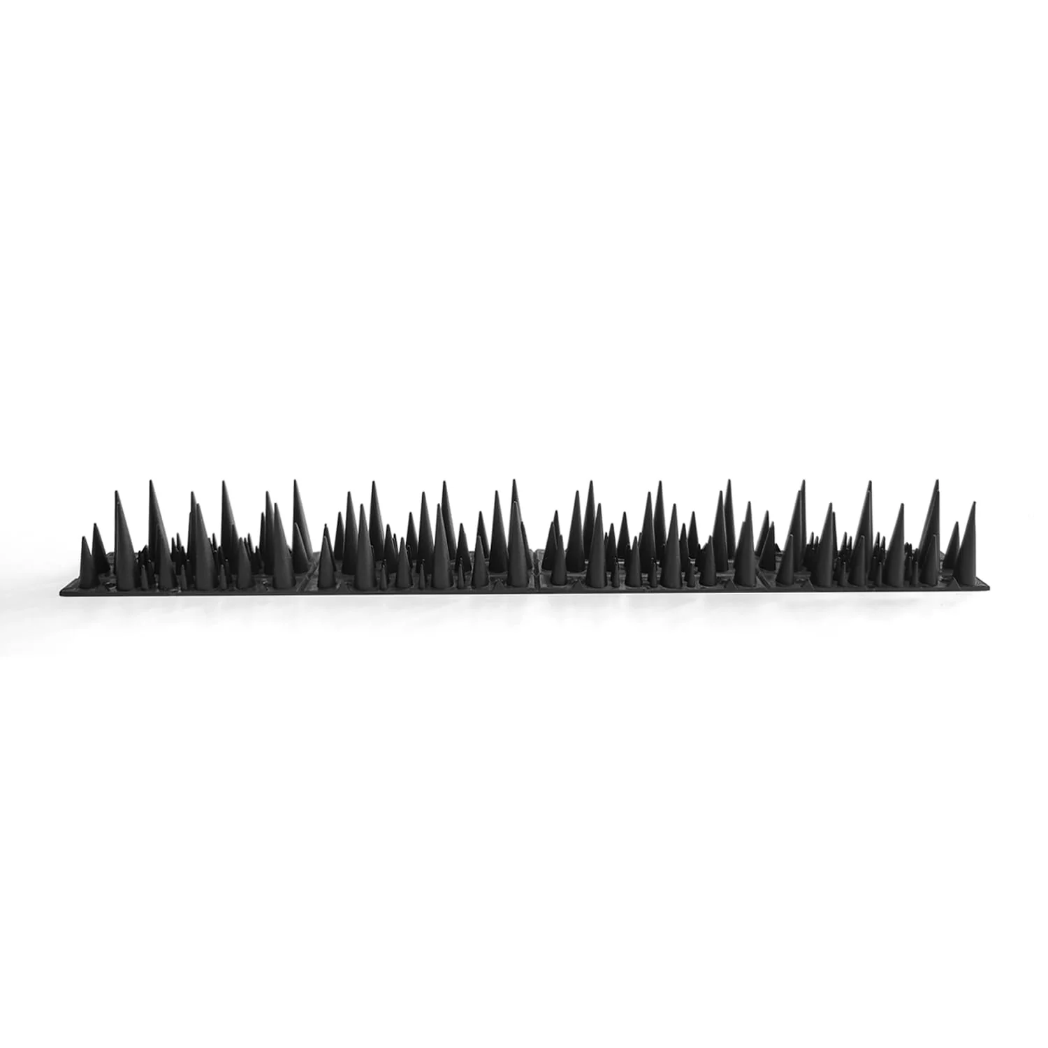 BUGG OFF - Bird & Rodent Spikes, Unique Spike Pattern effecitviely deteres Pesky Pigeons, Squirrels, Raccoons. Installs on Fences, Gates, Roofs, Walls and More! (15 Feet, Black Plastic) - Image 7
