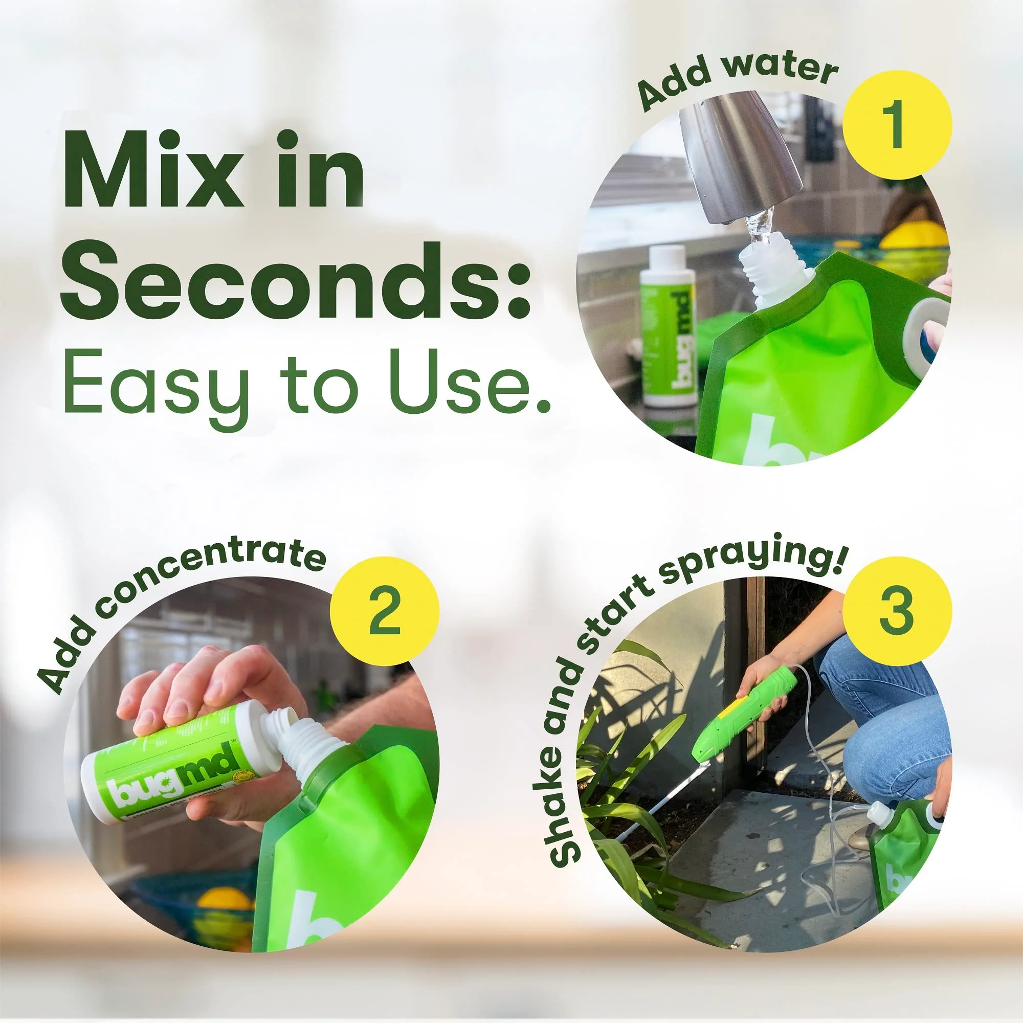 BugMD Blaster Kit - 3 Pack Pest Control Essential Oil Concentrates 3.7 oz and 1 Pest Blaster - Plant-Powered Bug Spray for Home, Insect Killer, Ant Killer for House, Flea Spray for Home, Roach Spray - Image 4