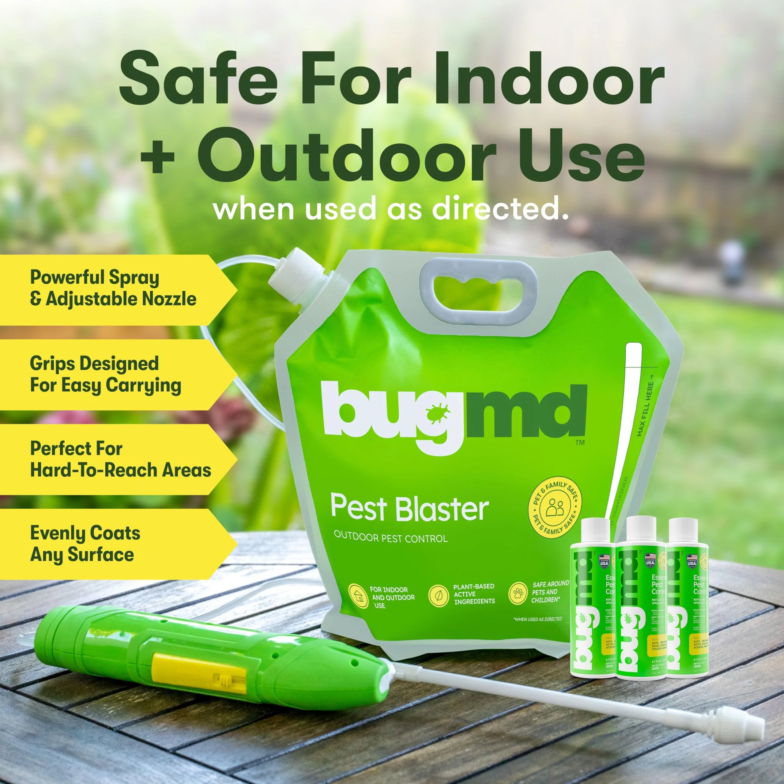 BugMD Blaster Kit - 3 Pack Pest Control Essential Oil Concentrates 3.7 oz and 1 Pest Blaster - Plant-Powered Bug Spray for Home, Insect Killer, Ant Killer for House, Flea Spray for Home, Roach Spray - Image 6