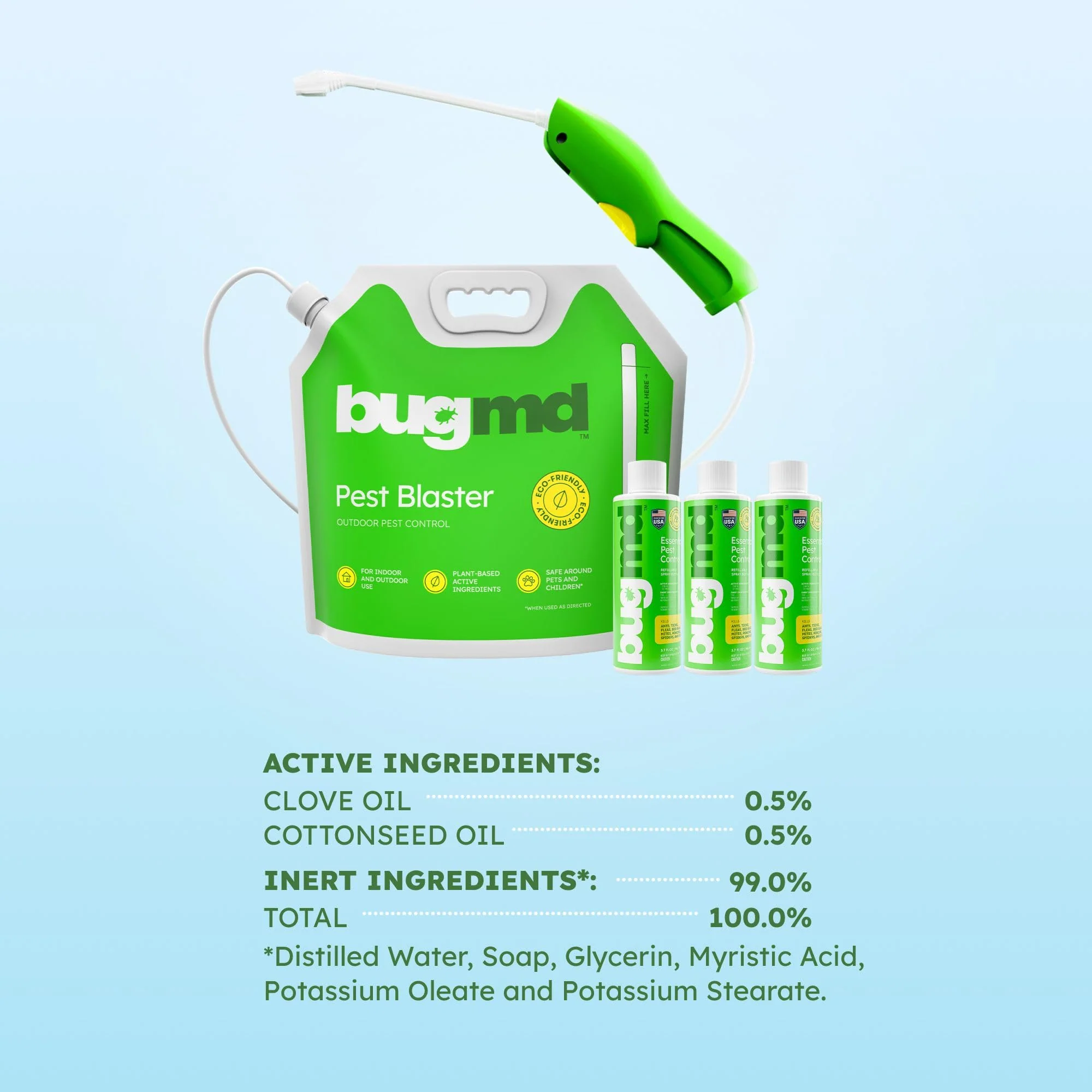 BugMD Blaster Kit - 3 Pack Pest Control Essential Oil Concentrates 3.7 oz and 1 Pest Blaster - Plant-Powered Bug Spray for Home, Insect Killer, Ant Killer for House, Flea Spray for Home, Roach Spray - Image 9