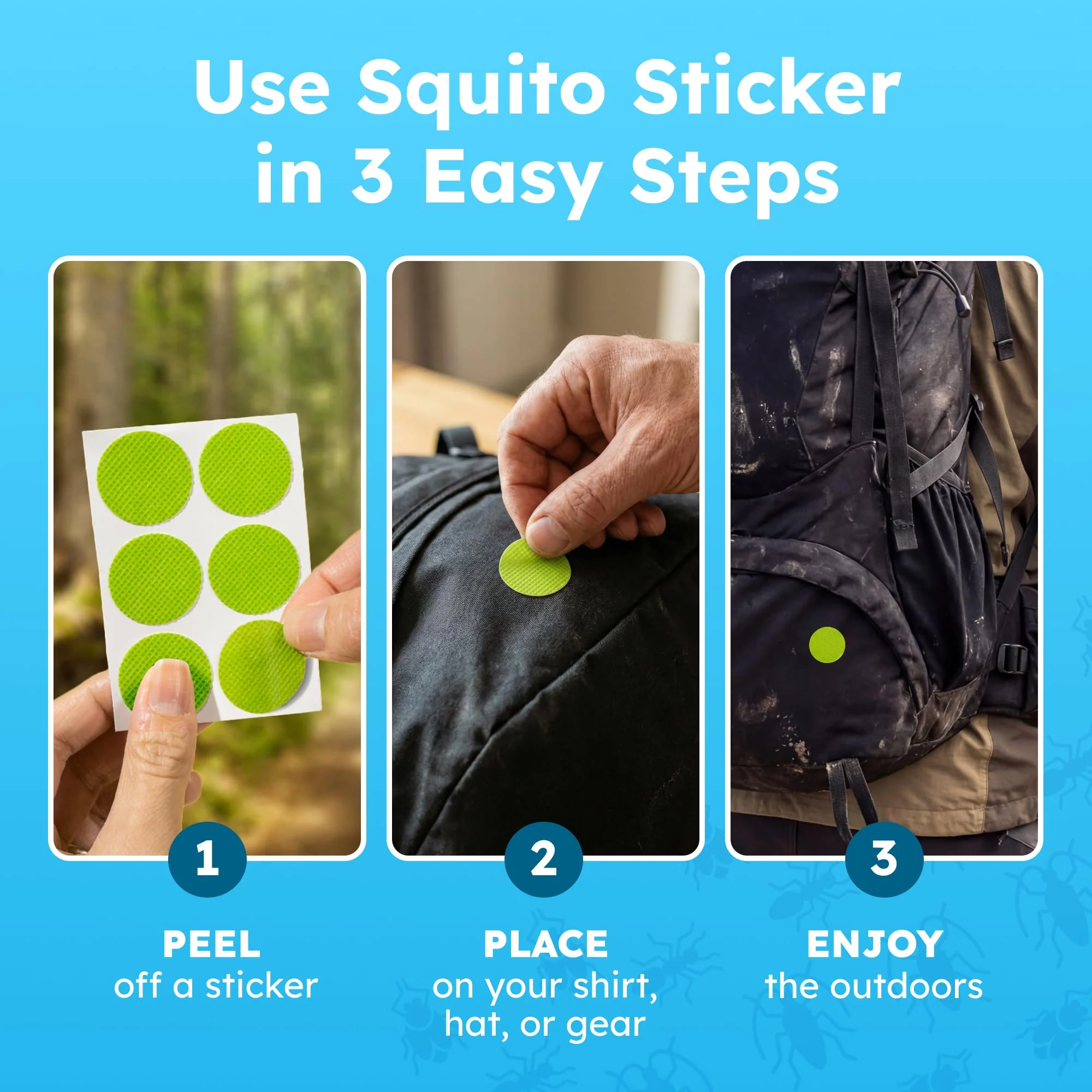 BugMD Squito Stickers Mosquito Repellent Patch Stickers for Adults (78 Patches), Safe & Effective Insect Repellent Patches for Toddlers, Kids, Camping, Beach & Outdoor Essentials - Image 3