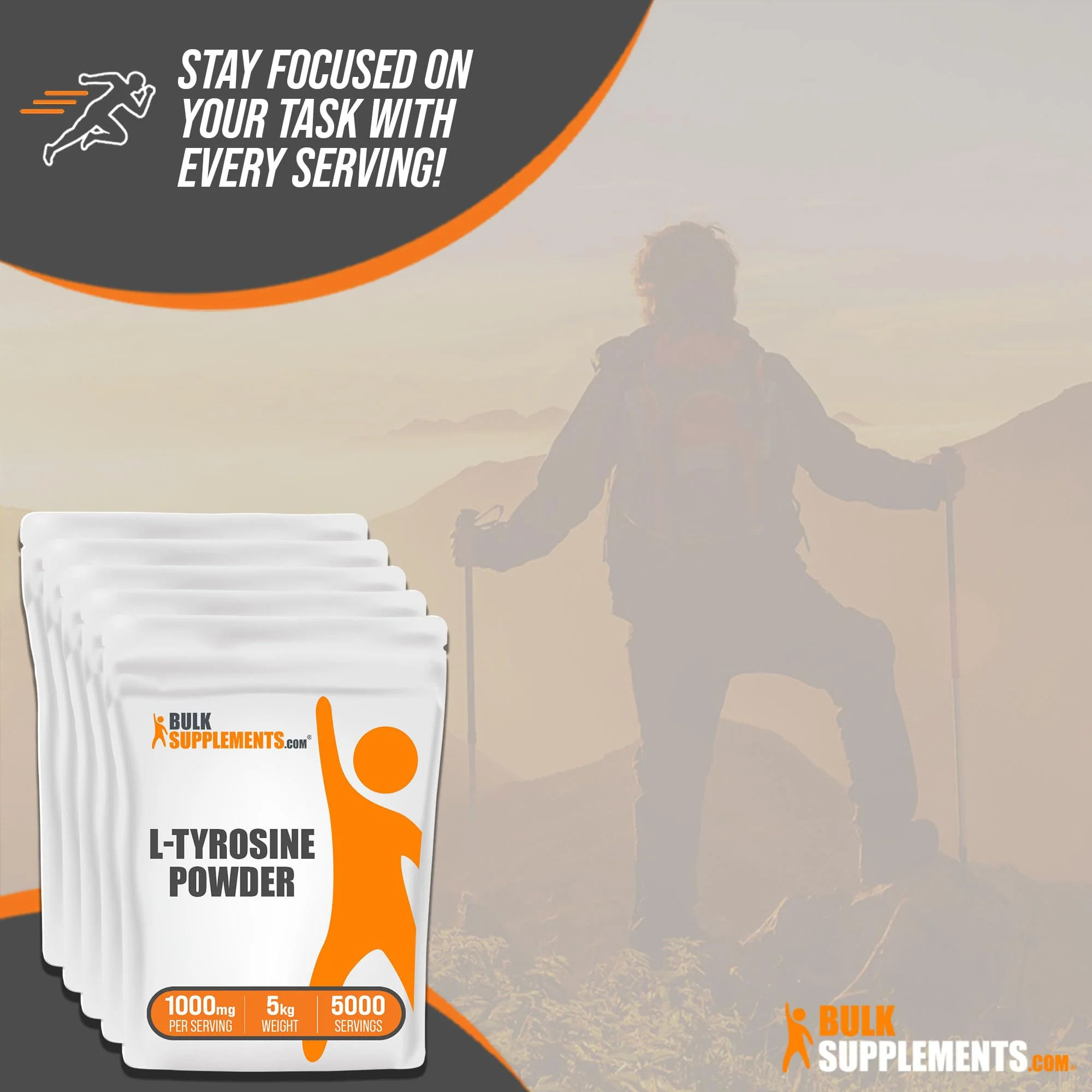BulkSupplements.com L-Tyrosine Powder - Sports Nutrition, Amino Acid Supplement - Unflavored & Gluten Free, 500mg per Serving, 5kg (11 lbs) (Pack of 5) - Image 4