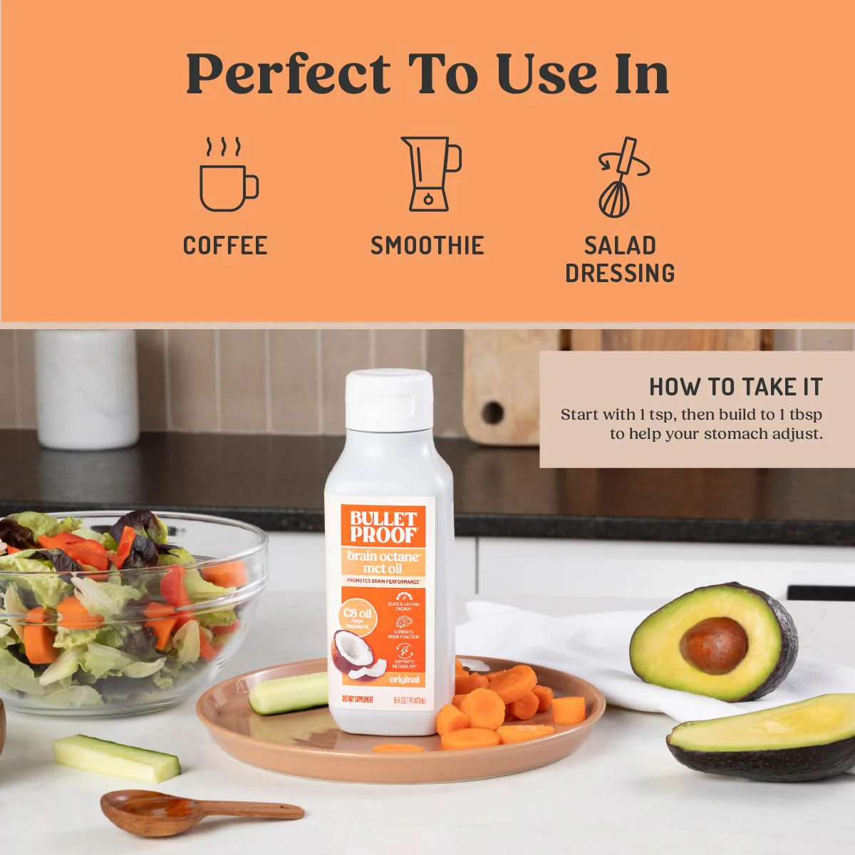 Bulletproof Brain Octane C8 MCT Oil, 32 oz (Pack of 3) – 100% Pure Coconut Oil, Triple-Distilled Keto Energy Supplement for Coffee & Smoothies, Unflavored, No Additives or Fillers, Non-GMO - Image 6