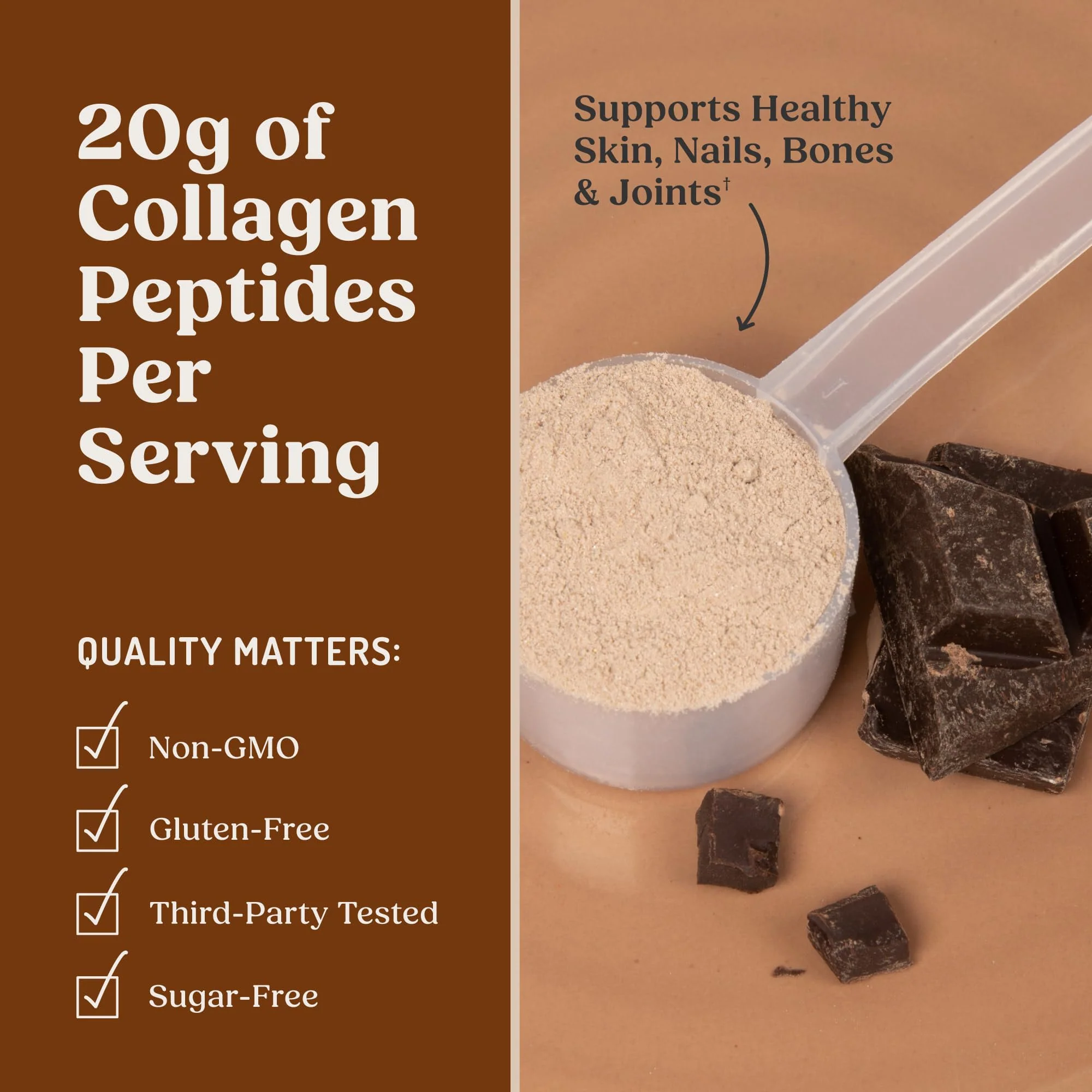 Bulletproof Chocolate Collagen Peptides Powder with MCT Oil, 14.3 Ounces, Grass-Fed Collagen Protein for Skin, Bone and Joint Support, Pasture Raised, No Added Hormones - Image 8