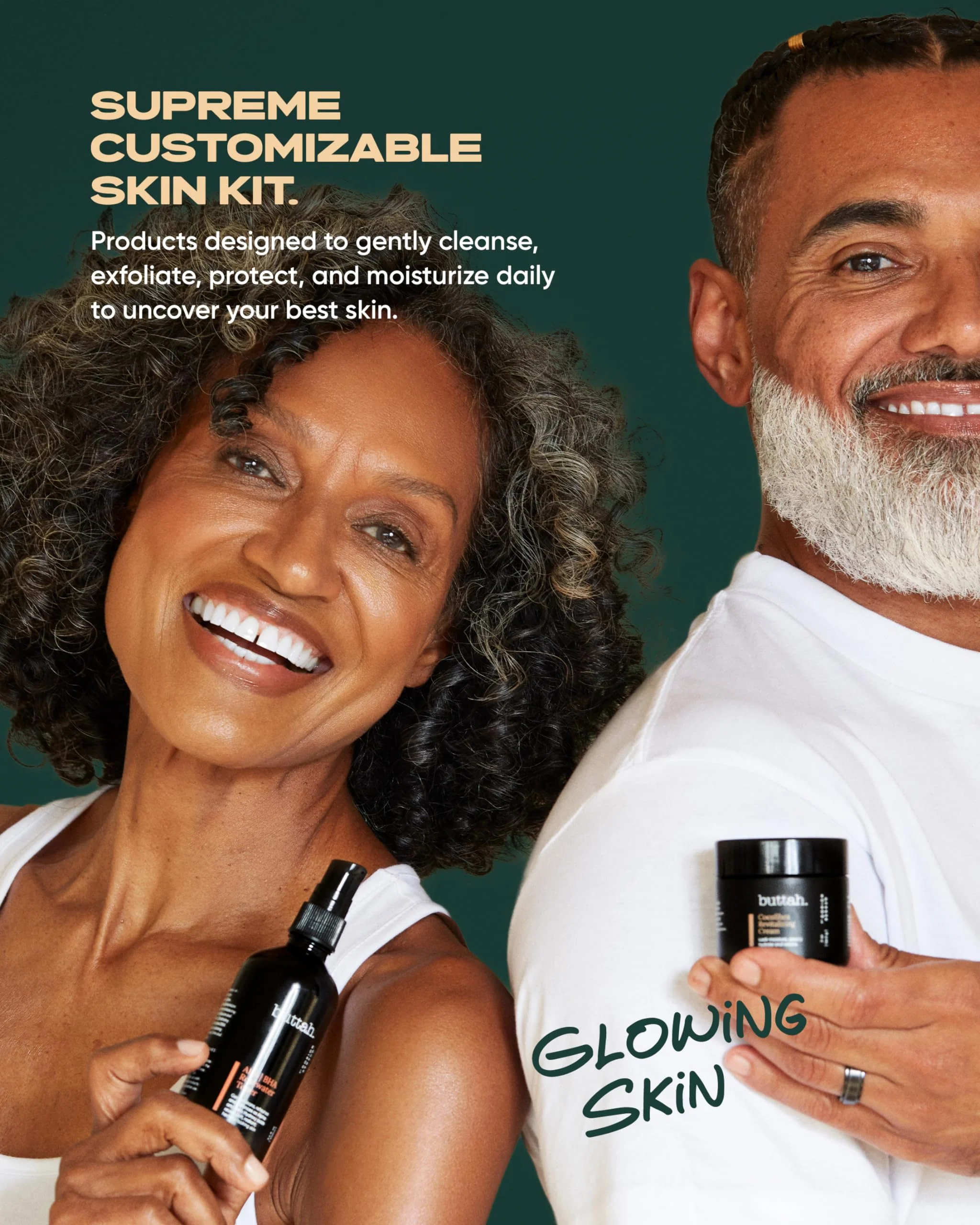 Buttah Skin Supreme Kit for Melanin Rich Skin | Oil-Free Hyaluronic Gel Cream 2 oz | Vitamin C Serum 1 oz | Cleanser 3.4 oz | Rosewater Toner 3.4 oz | Black Owned Skincare - Image 7