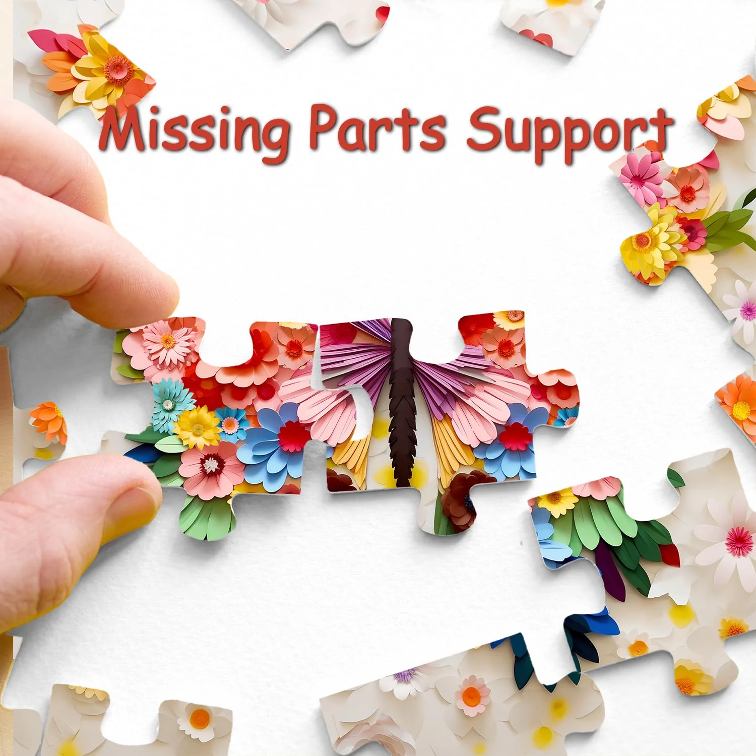 Butterfly Puzzles for Adults 1000 Pieces, Challenging Colorful Flower Butterflies Puzzles with Paper Art, Difficult Animal Plant Jigsaw Puzzles for Adults - Image 7