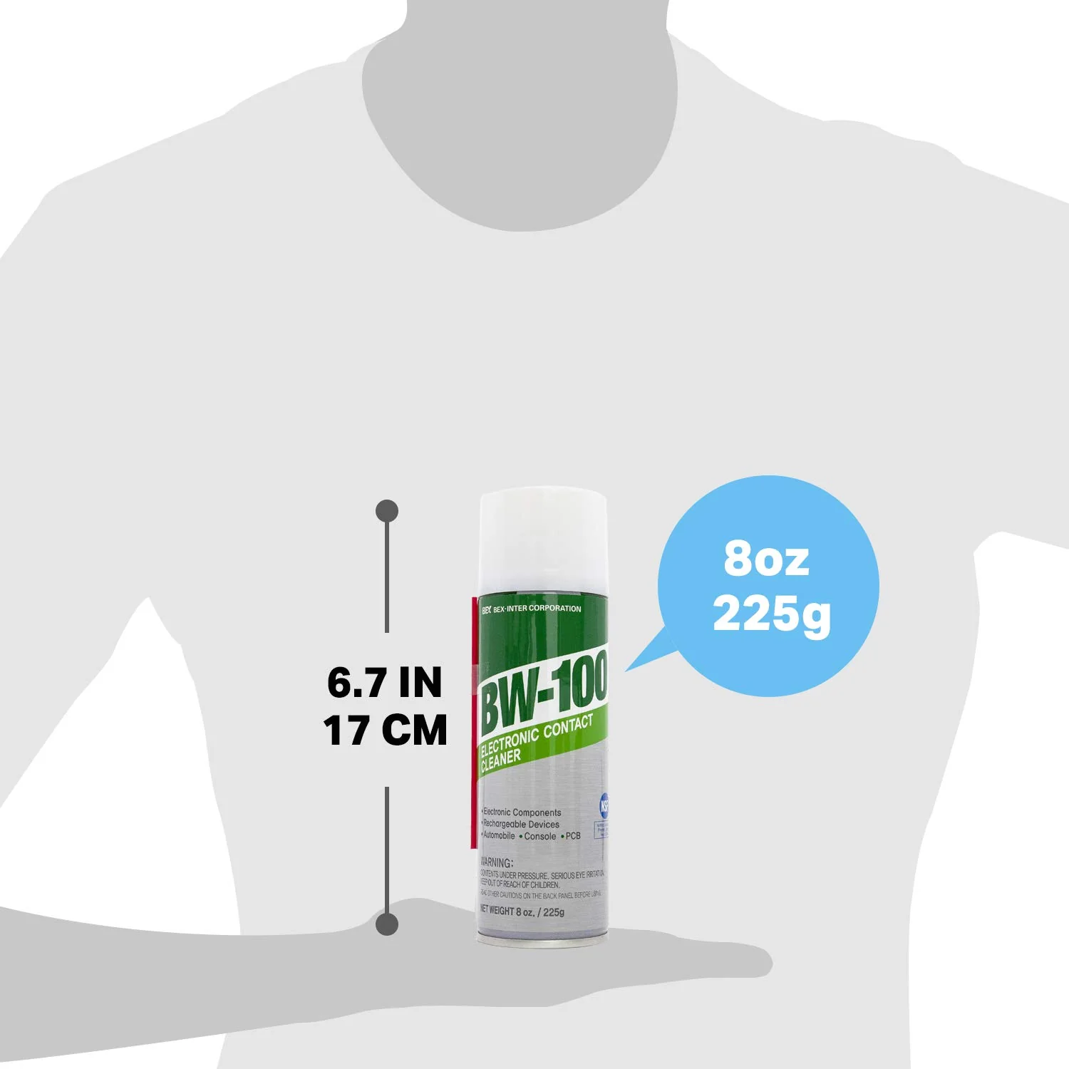 BW-100 Non-Flammable Electronic Contact Cleaner Aerosol Spray- Safely Cleans Joycons, Computers, PCB and More - Removes dust, Dirt and contaminants on Contacts - Quick Dry|8oz/225g | - Image 9