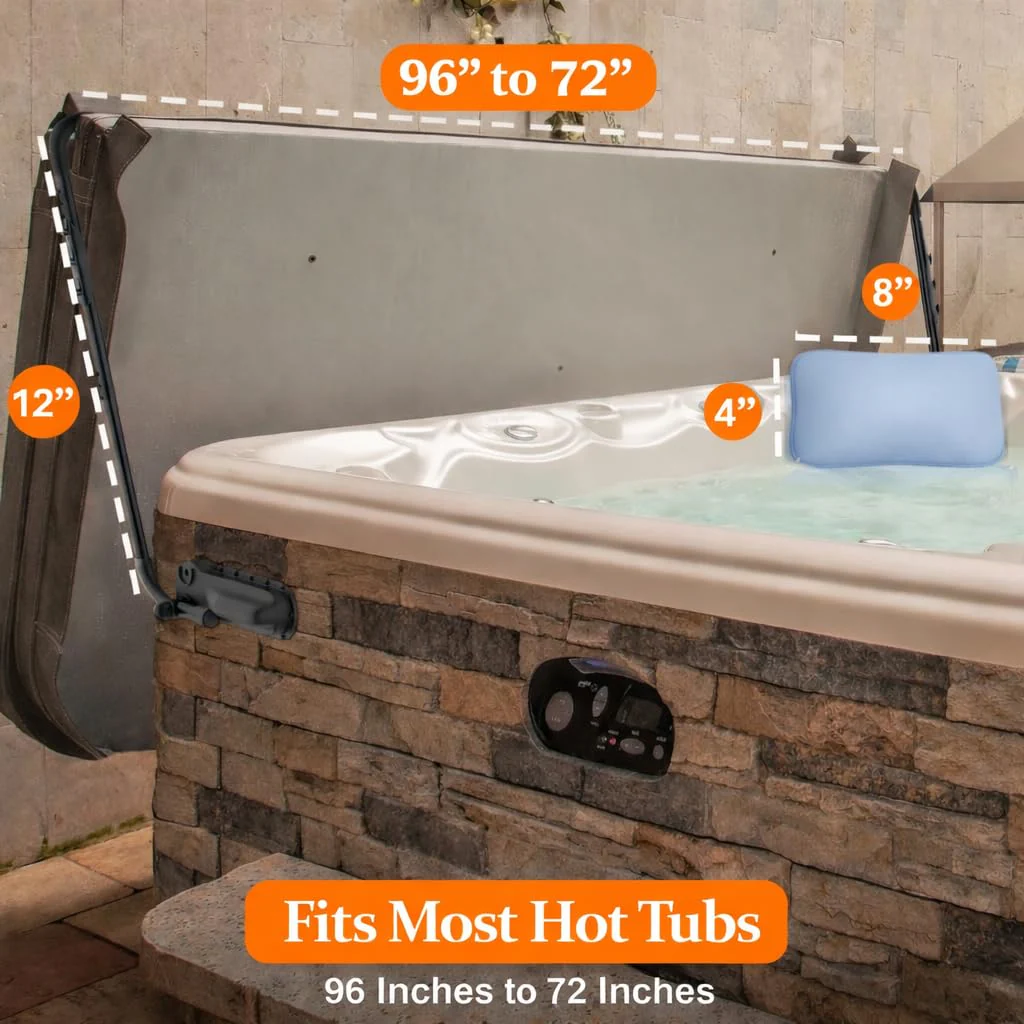 Byers Choice Hot Tub Cover Lifter - 96" to 72" Pivot Top Mount Spa Cover Lift - Adjustable Hot Tub Cover Lift - Fits Most Spa Hot Tubs - Collapsible Spa Cover Lifter - Reinforced Brackets Lift - Image 7