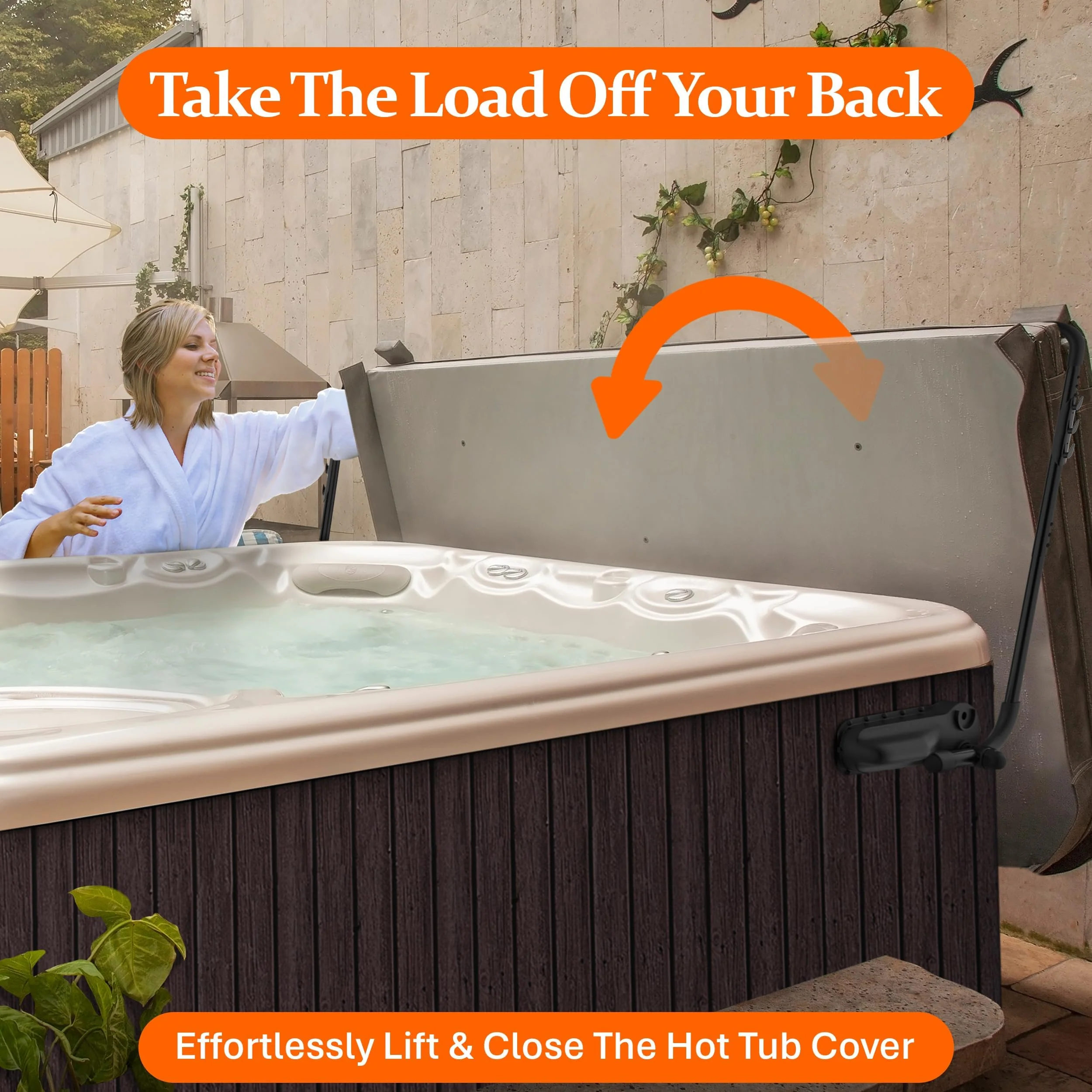 Byers Choice Hot Tub Cover Lifter - 96" to 72" Pivot Top Mount Spa Cover Lift - Adjustable Hot Tub Cover Lift - Fits Most Spa Hot Tubs - Collapsible Spa Cover Lifter - Reinforced Brackets Lift - Image 8