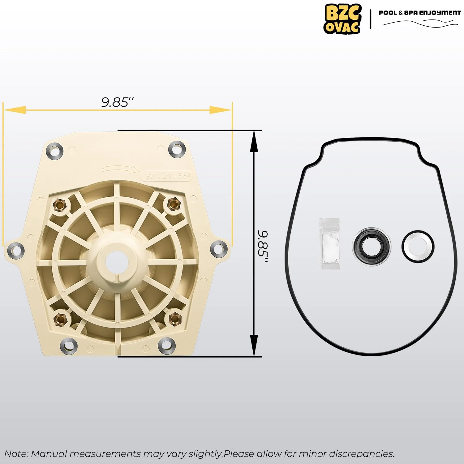 Bzcovac 074564 Seal Plate Kit Compatible with Pentair Whisperflo & Intelliflo Pool Pumps, Includes PS-1000 & Seal Plate Gasket, Replaces 25357-300-000 V20-208 - Image 5