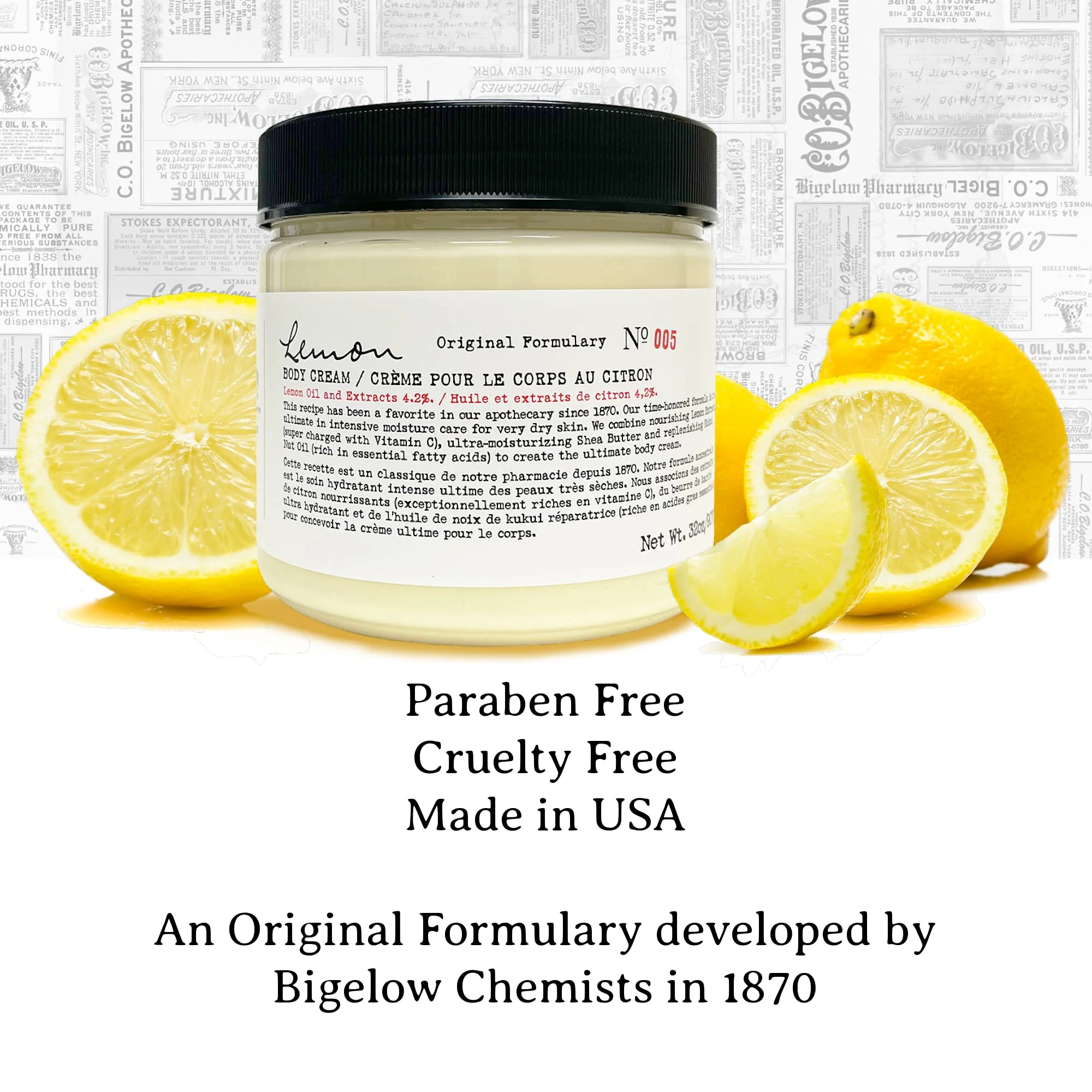 C.O. Bigelow Lemon Body Cream, Lotion for Dry Skin with Shea Butter & Lemon Extract, Moisturizing Body Lotion and Hand Treatment, 32 oz - Image 7