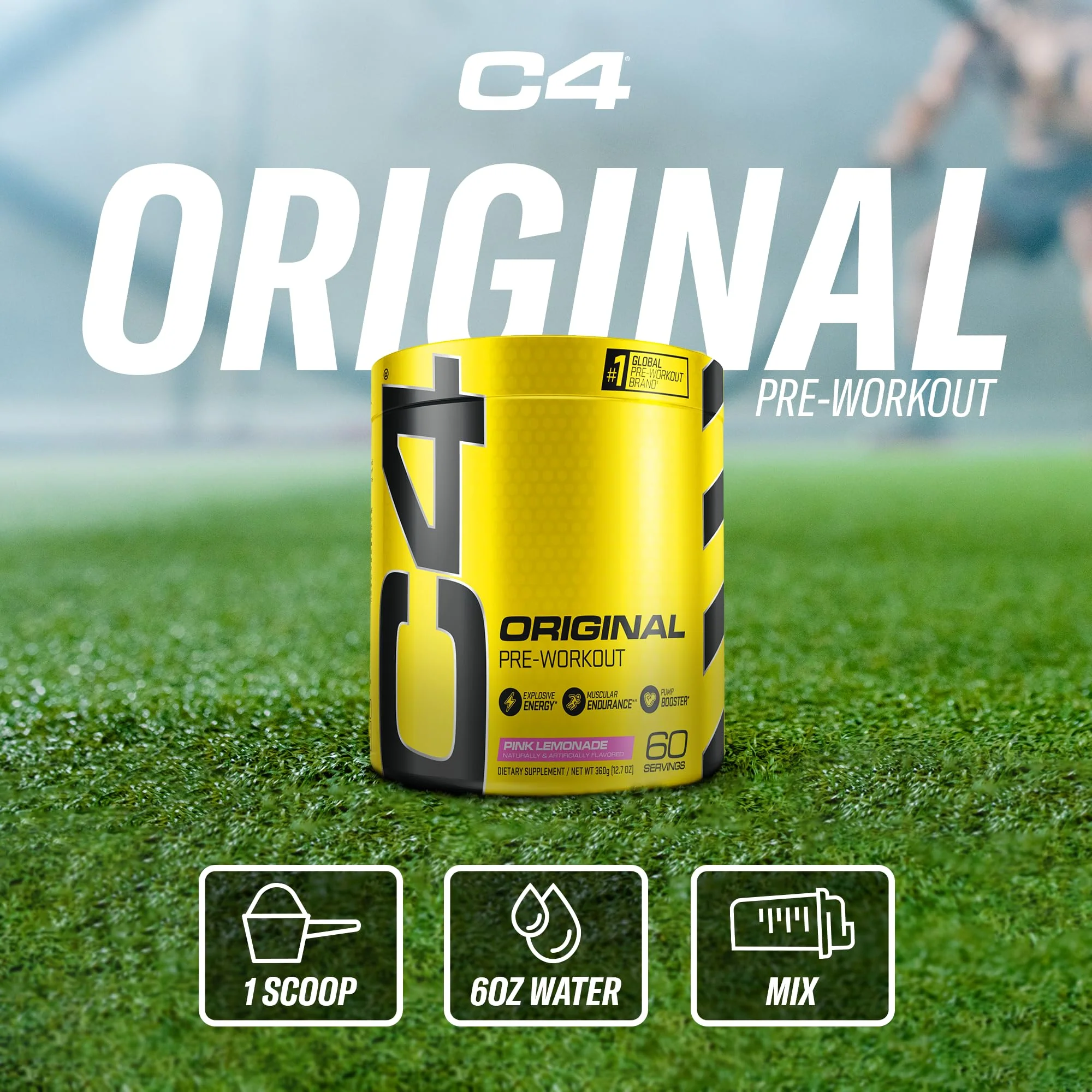 C4 Original Pre Workout Powder Pink Lemonade Vitamin C for Immune Support Sugar Free Preworkout Energy for Men & Women 150mg Caffeine + Beta Alanine + Creatine 60 Servings - Image 7