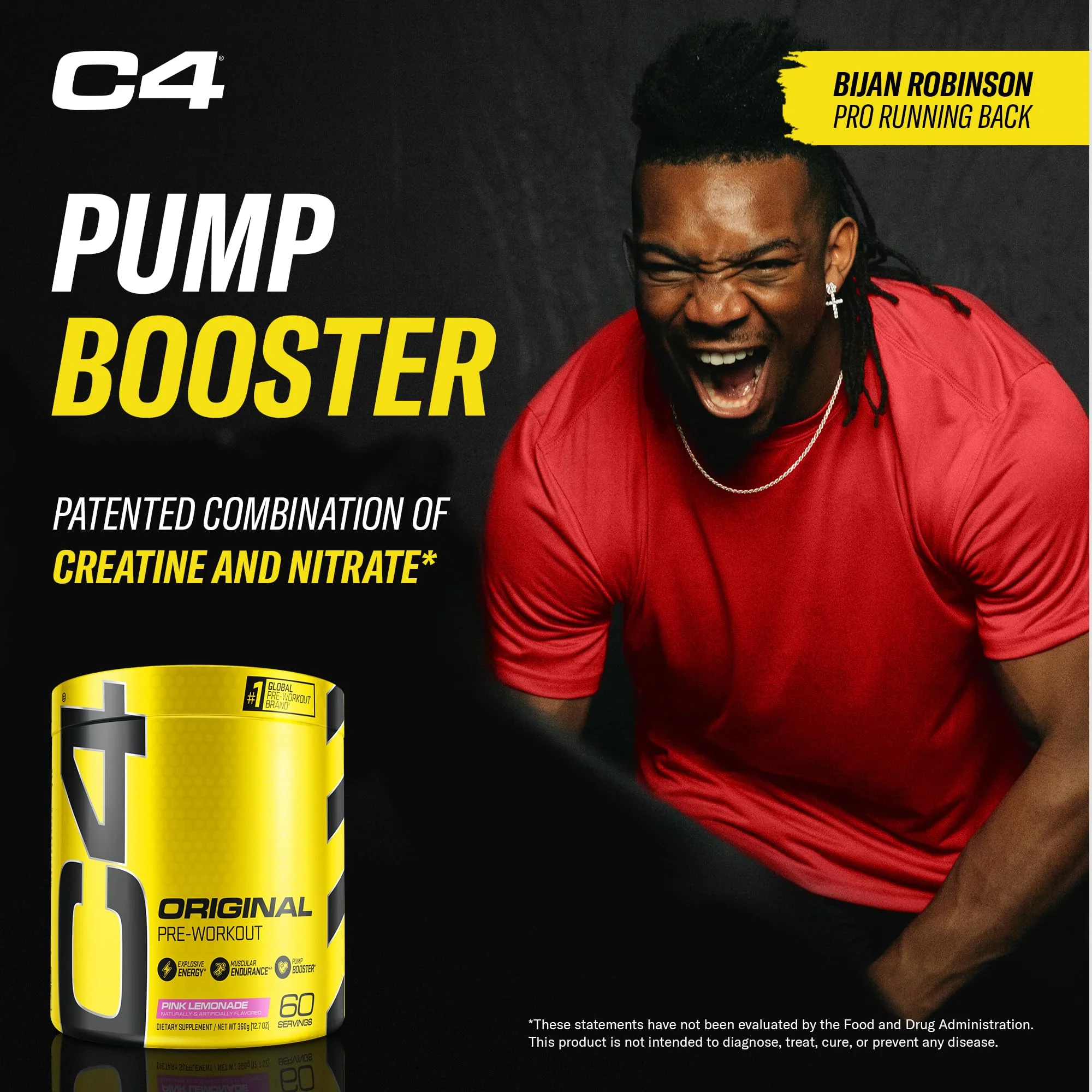 C4 Original Pre Workout Powder Pink Lemonade Vitamin C for Immune Support Sugar Free Preworkout Energy for Men & Women 150mg Caffeine + Beta Alanine + Creatine 60 Servings - Image 6