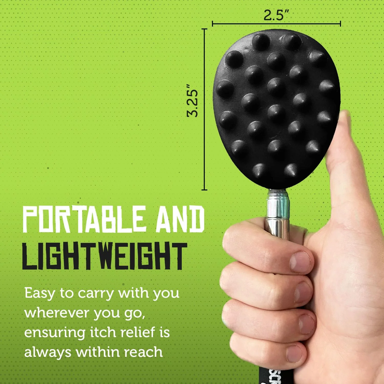 Cactus Scratcher Extendable Big Stick Back Scratcher - Extends 29" Long Double Sided Retractable Scratching Tool for Hand, Neck, Head, and Body - Universal Gift for Family, Pets, and Friends, Black - Image 4