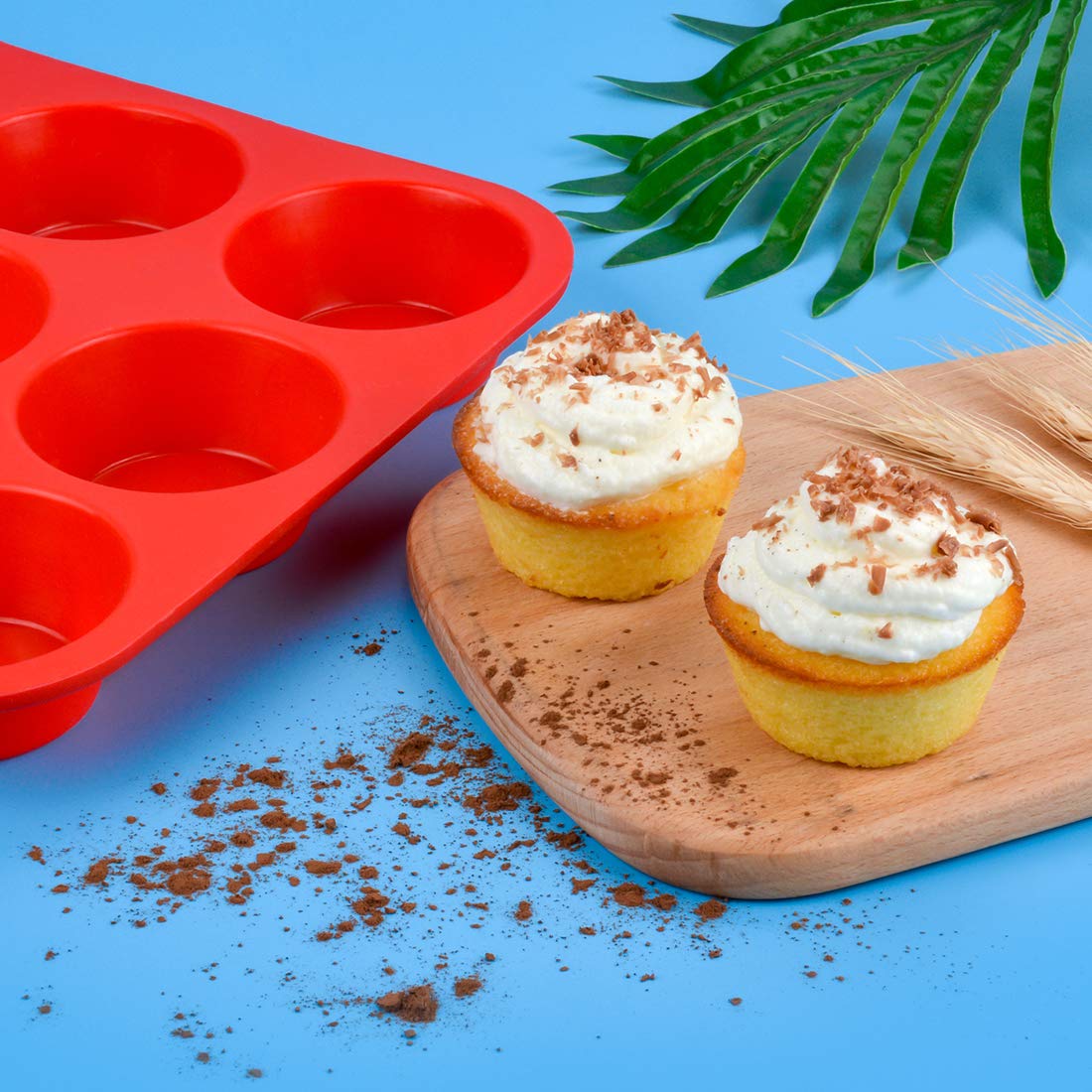 CAKETIME Silicone Muffin Pan, Mini Muffin Pan, Regular 12 Cups and Mini 24 Cups Cupcake Tin Set of 2 for Baking Egg Bites - Image 6