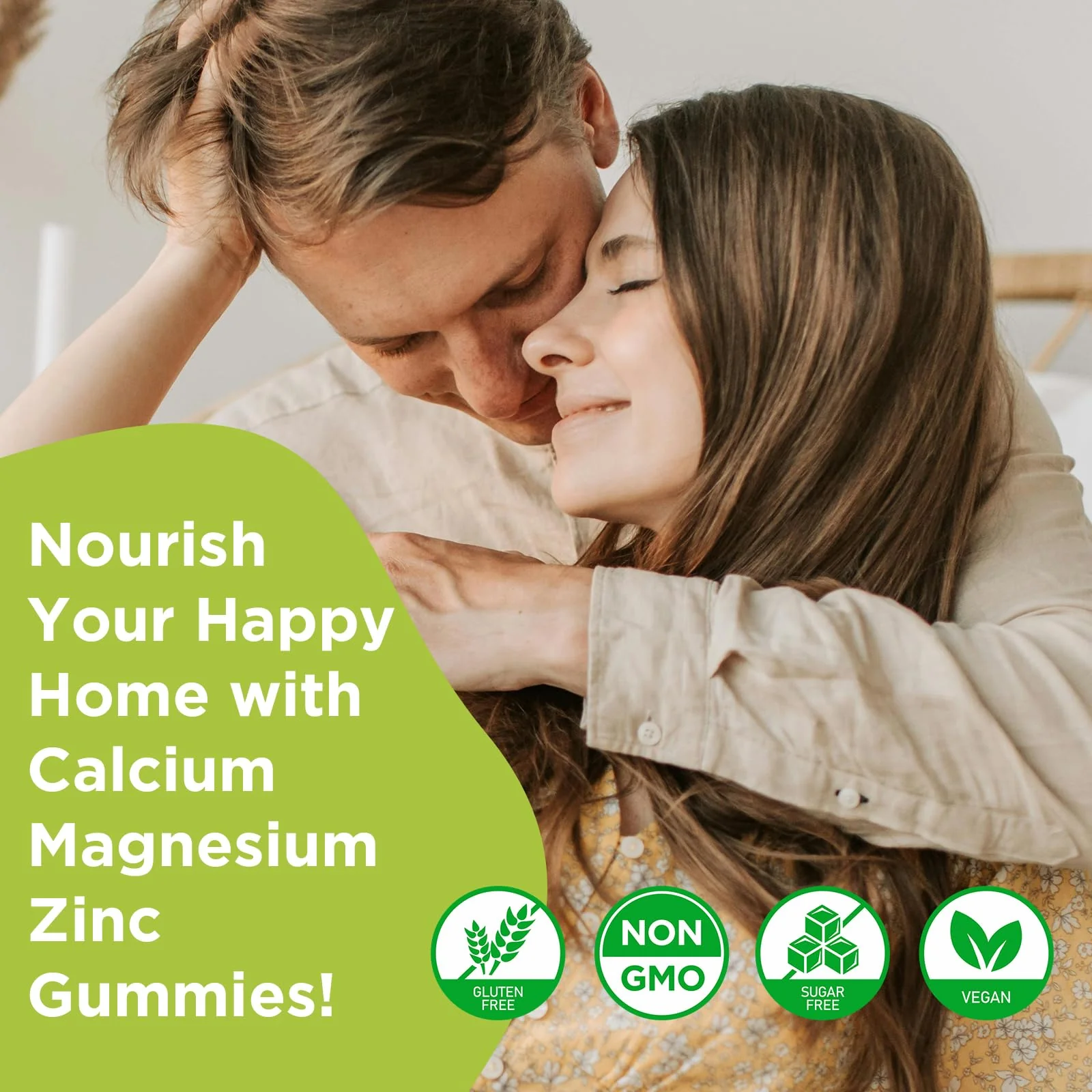 Calcium Magnesium Zinc Supplement with Vitamin D3, Sugar Free Calcium Gummies for Women Men, High Potency Magnesium Gummies for Bone & Muscle & Immune Health, Mixed Flavors - 120 Count - Image 2