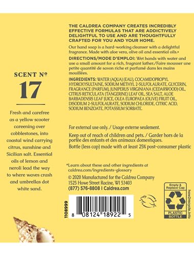 Caldrea Hand Soap Refill, Aloe Vera Gel, Olive Oil and Essential Oils to Cleanse and Condition, Sea Salt Neroli Scent, 32 oz - Image 7