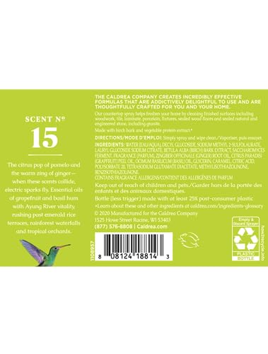 Caldrea Multi-surface Countertop Spray Cleaner, Made with Vegetable Protein Extract, Ginger Pomelo, 16 oz, 3 Pack - Image 2