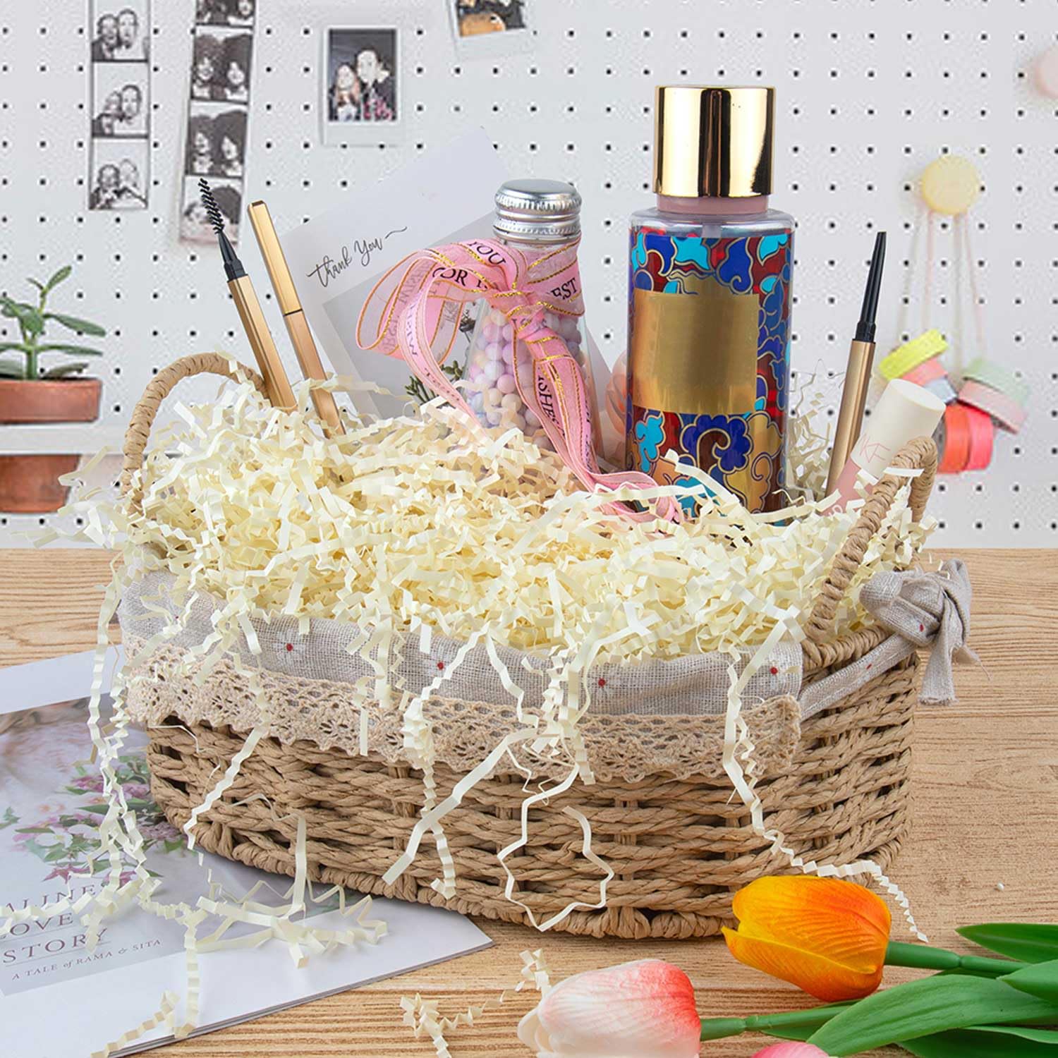 Caleihd Crinkle Cut Paper Grass Cushion Paper Streamer for Christmas Wedding Birthday Bridesmaid Engagement Craft Gift Boxes Bags Filler Decoration 4.5oz Oyster White - Image 3