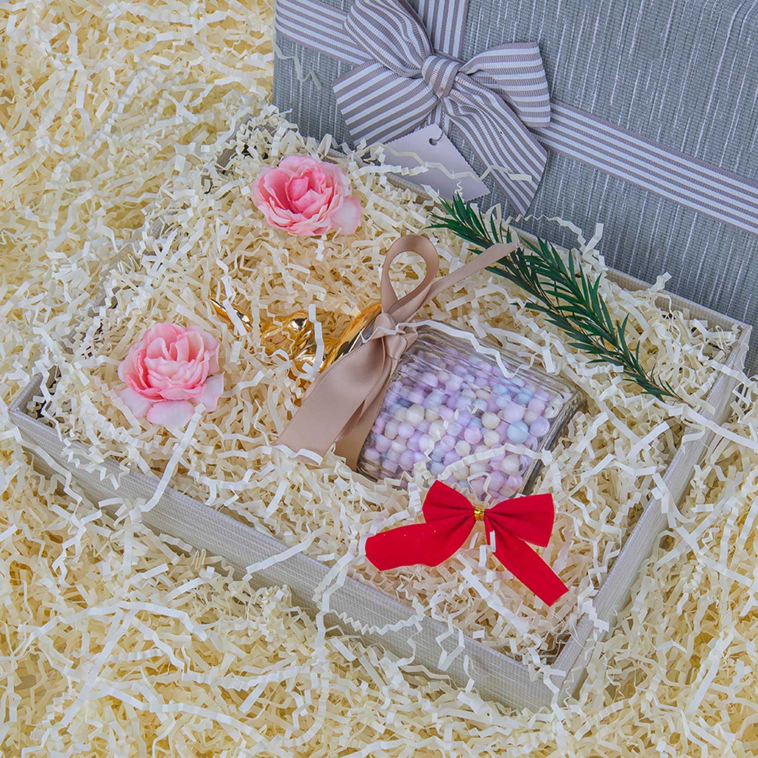 Caleihd Crinkle Cut Paper Grass Cushion Paper Streamer for Christmas Wedding Birthday Bridesmaid Engagement Craft Gift Boxes Bags Filler Decoration 4.5oz Oyster White - Image 4