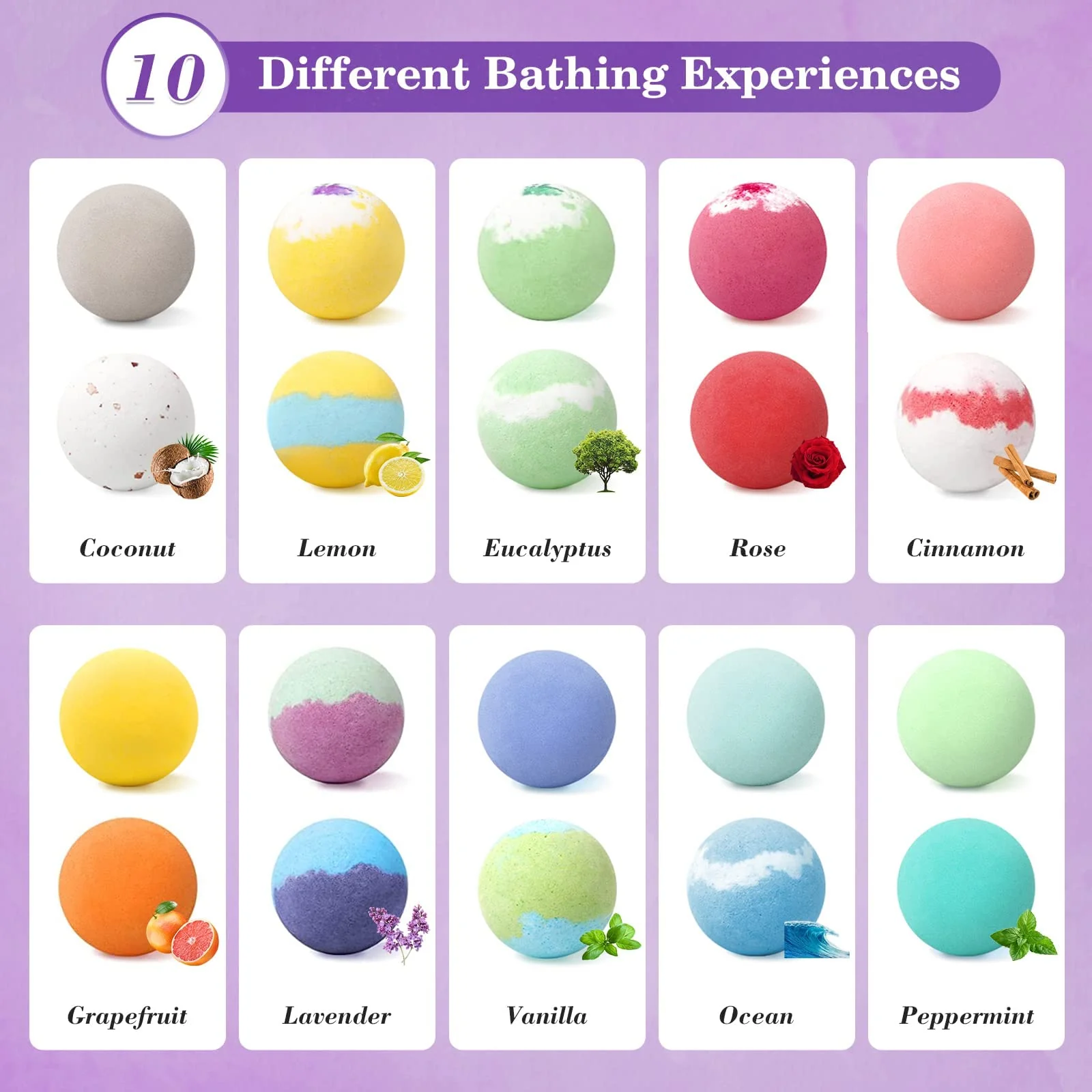 CalmNFiz 20PCS Bath Bombs for Women Presents Set Natural Wonderful Fizz Effect Bath Bomb with Shea Butter & Essential Oils, Bubble Bath Mothers Day Presents for Mom, Wife, Girlfriend - Image 3