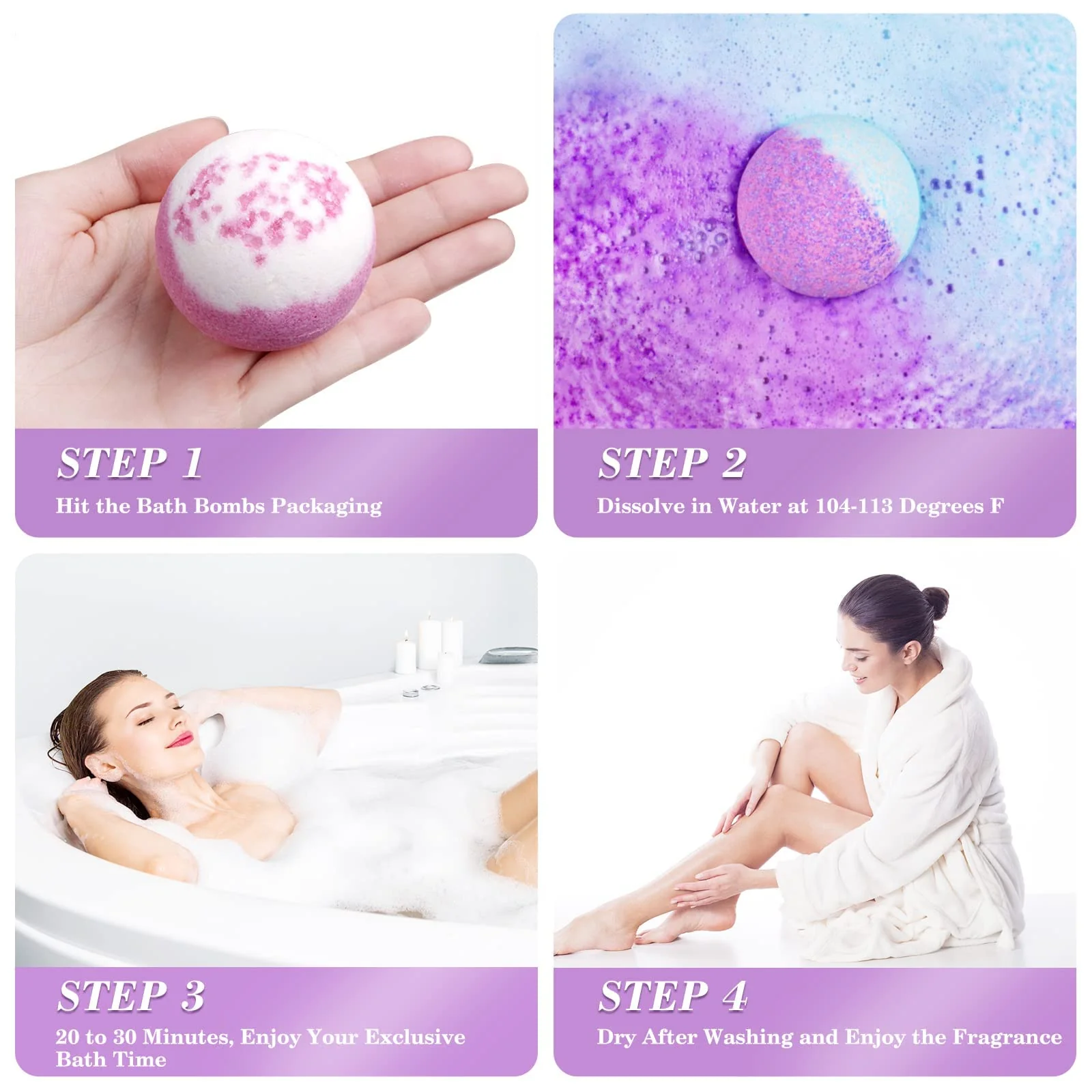 CalmNFiz 20PCS Bath Bombs for Women Presents Set Natural Wonderful Fizz Effect Bath Bomb with Shea Butter & Essential Oils, Bubble Bath Mothers Day Presents for Mom, Wife, Girlfriend - Image 6