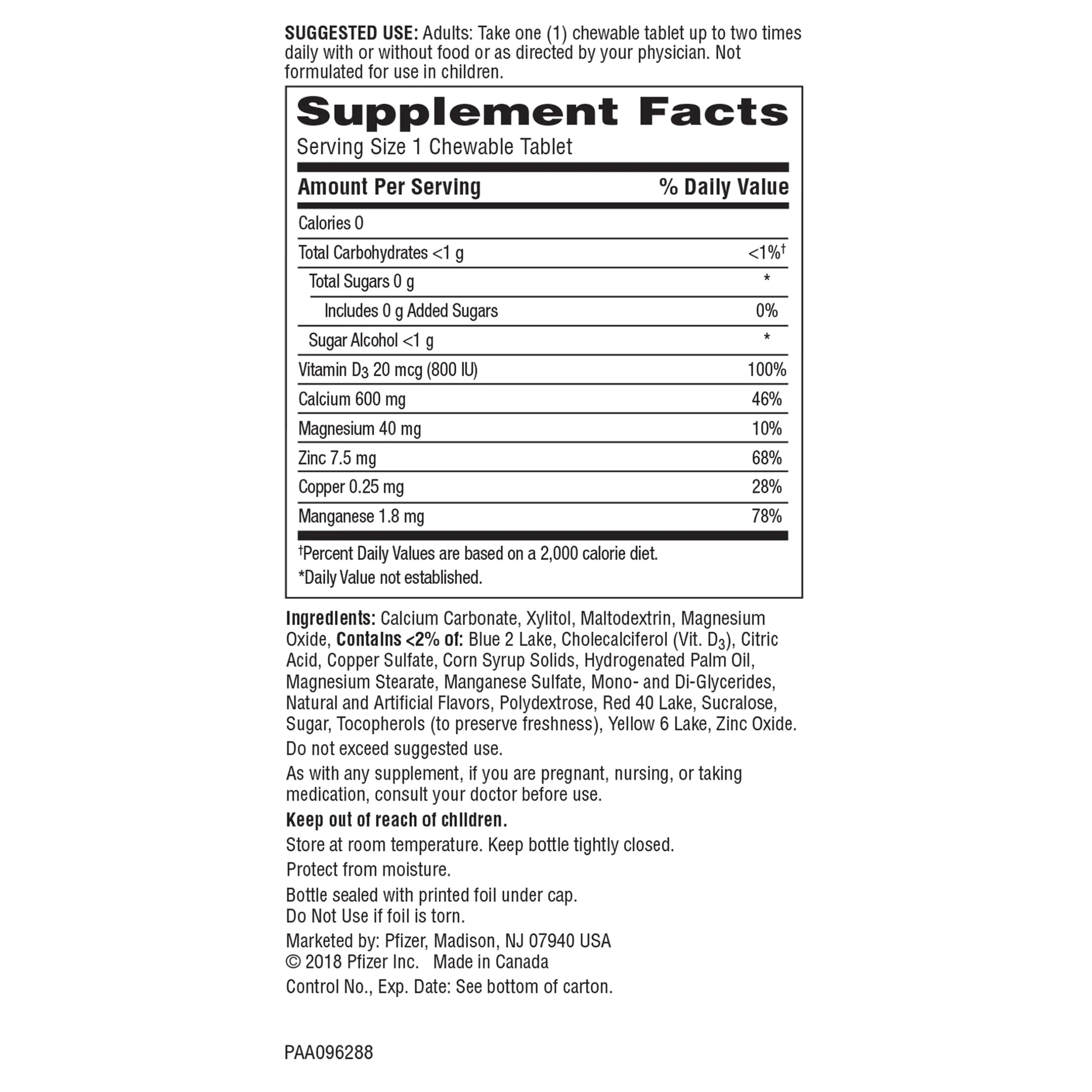 Caltrate Chewables 600 Plus D3 Plus Minerals Calcium Vitamin D Supplement, Cherry, Orange and Fruit Punch - 60 Count (Pack of 2) - Image 2
