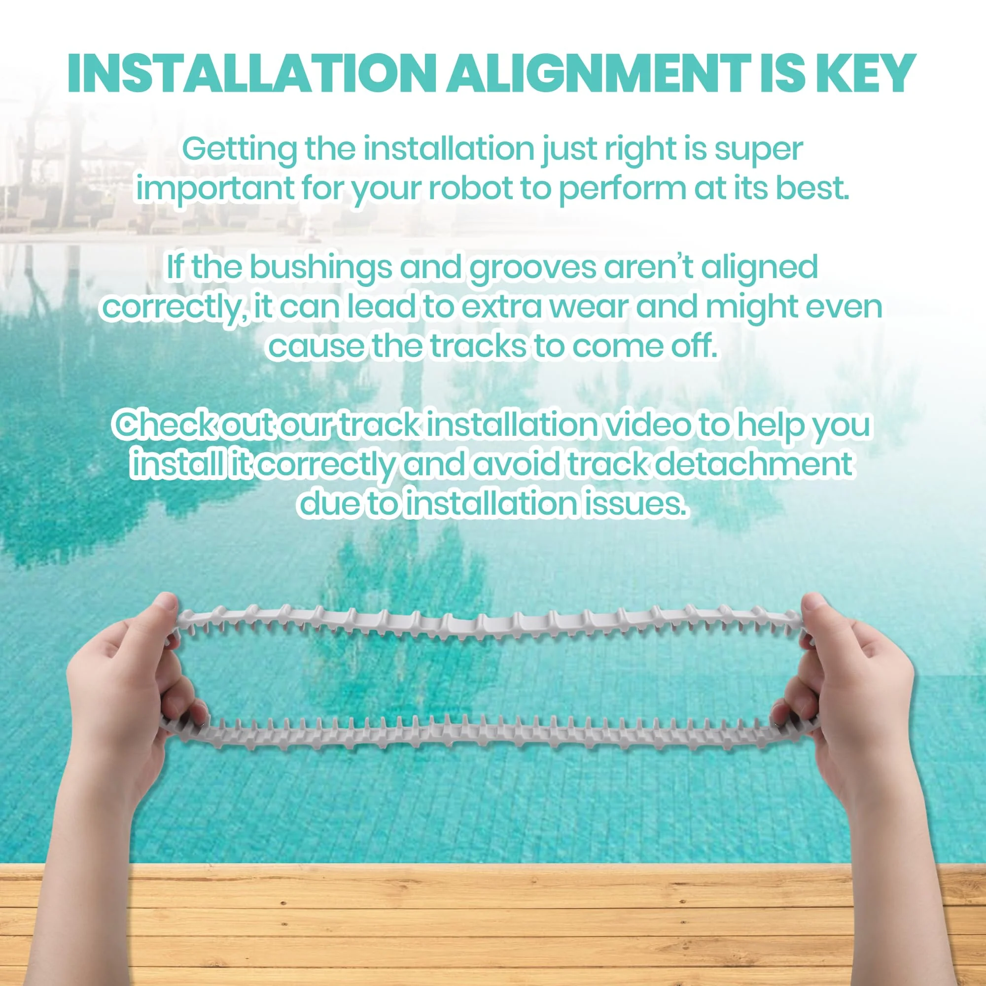 Calvana (2 Pack) Replacement Gray Tracks for Maytronics Dolphin Robotic Pool Cleaners with Part Number 9983152-R2 Dolphin Parts - Image 3