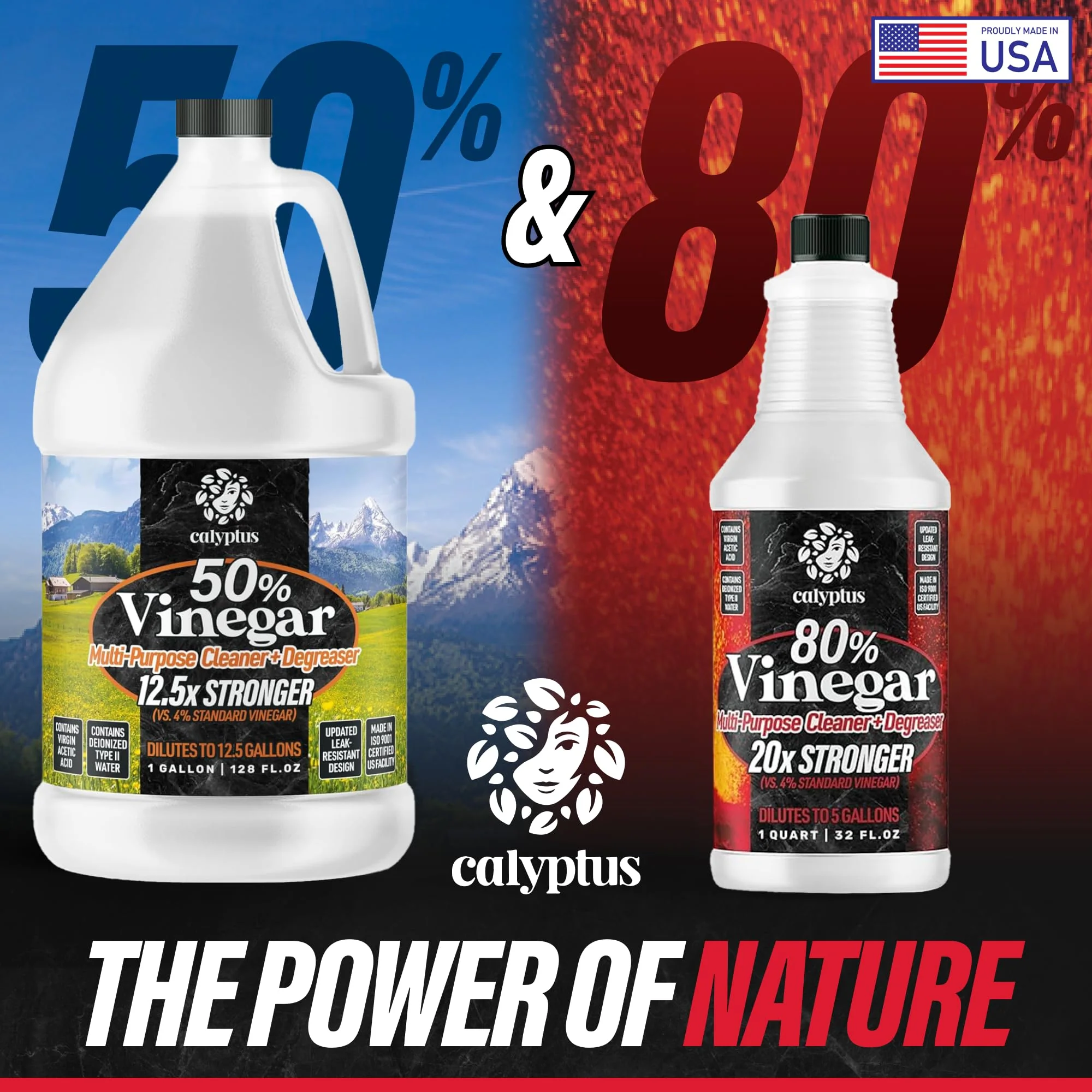 Calyptus 80% Pure Concentrated Vinegar | Ultra-Performance (20X) Power | Technical Grade | Dilutes Easily to 5% Acidity (1 Cup per Gallon) | Home and Outdoor Cleaning Concentrate | 2 Quart - Image 2
